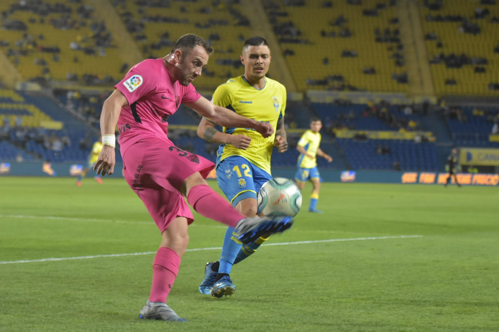 Keidi Bare en una acción del partido contra Las Palmas