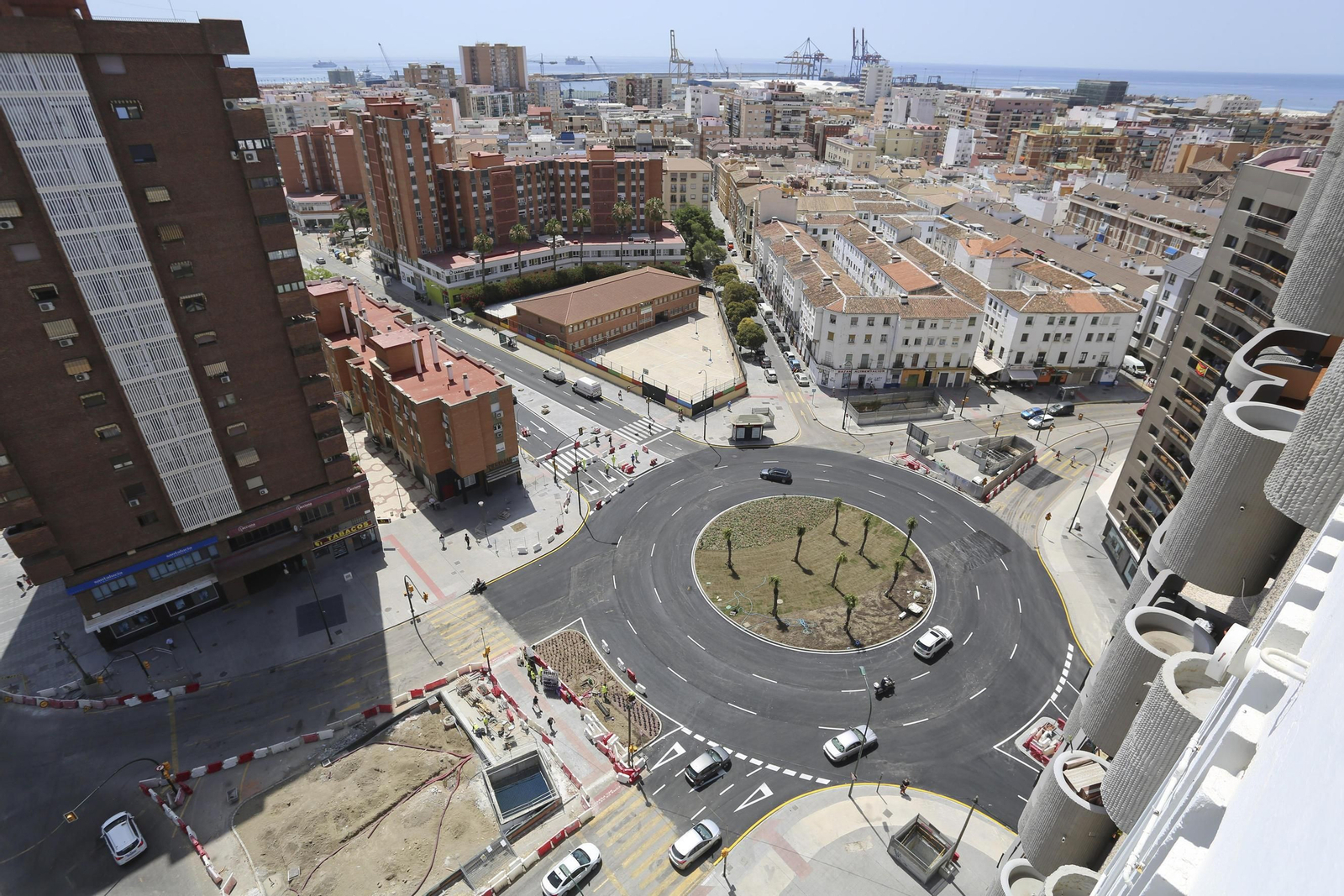Fotos de la reurbanización del Metro de Málaga, a vista de pájaro.