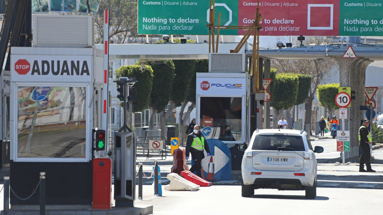 La frontera entre La Línea y Gibraltar