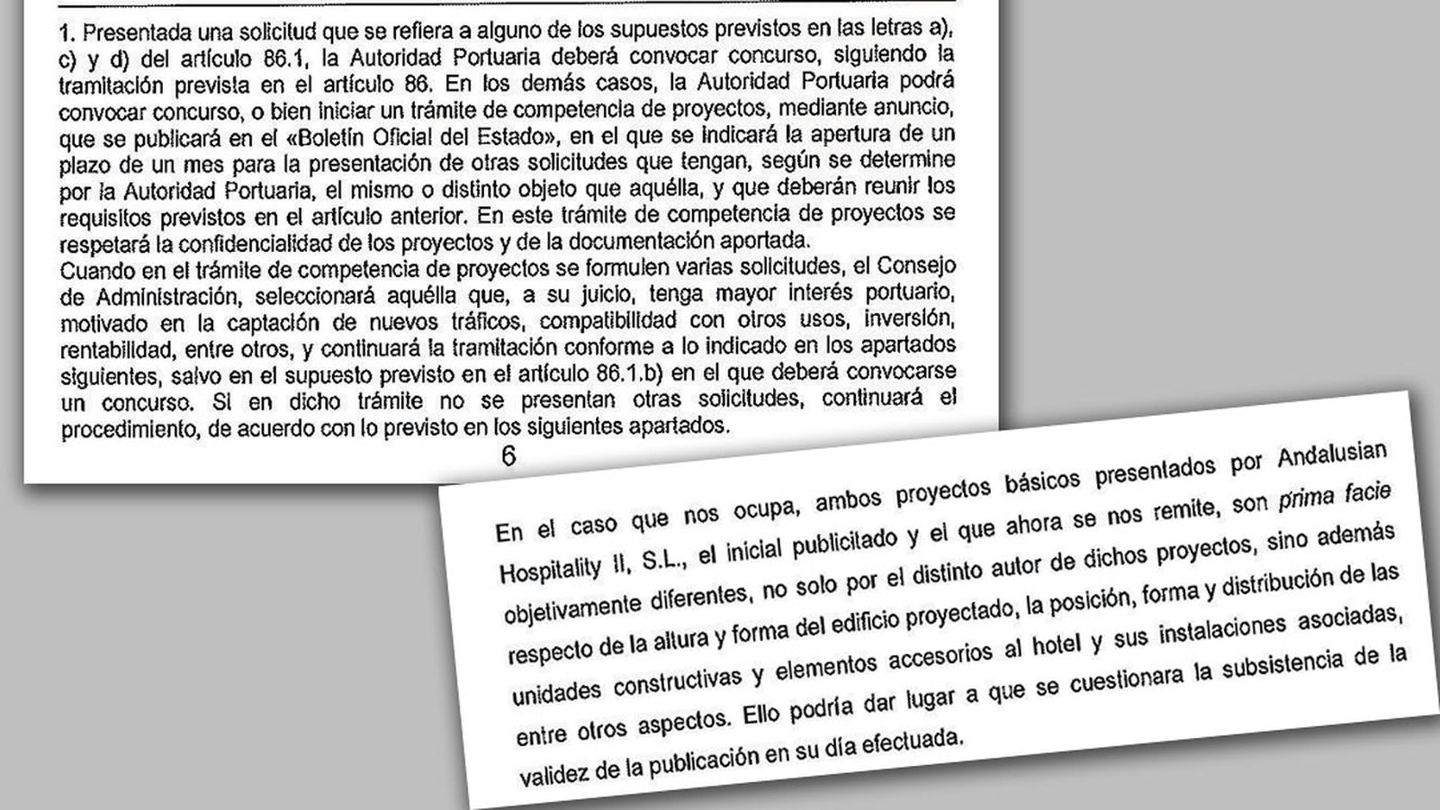 Extracto del informe de Puertos del Estado sobre la torre del puerto.