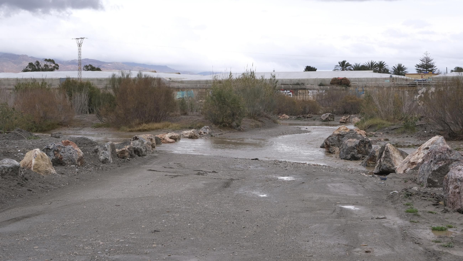 Sábado de lluvia en Almería capital, en imágenes