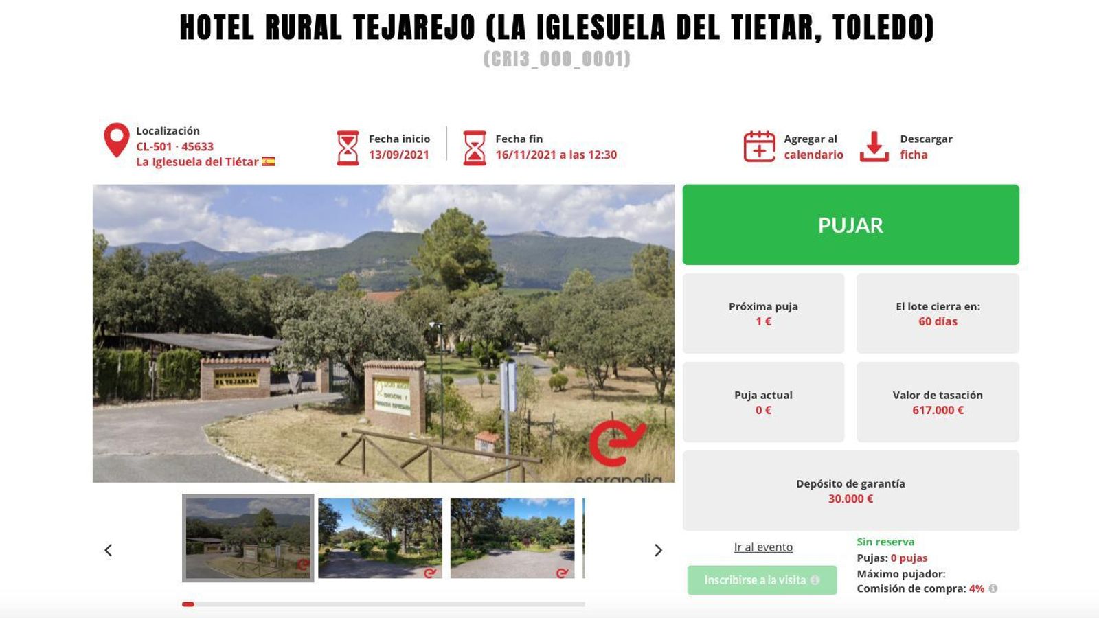 Ficha del hotel rural Tejarejo en La Iglesuela del Tietar (Toledo)