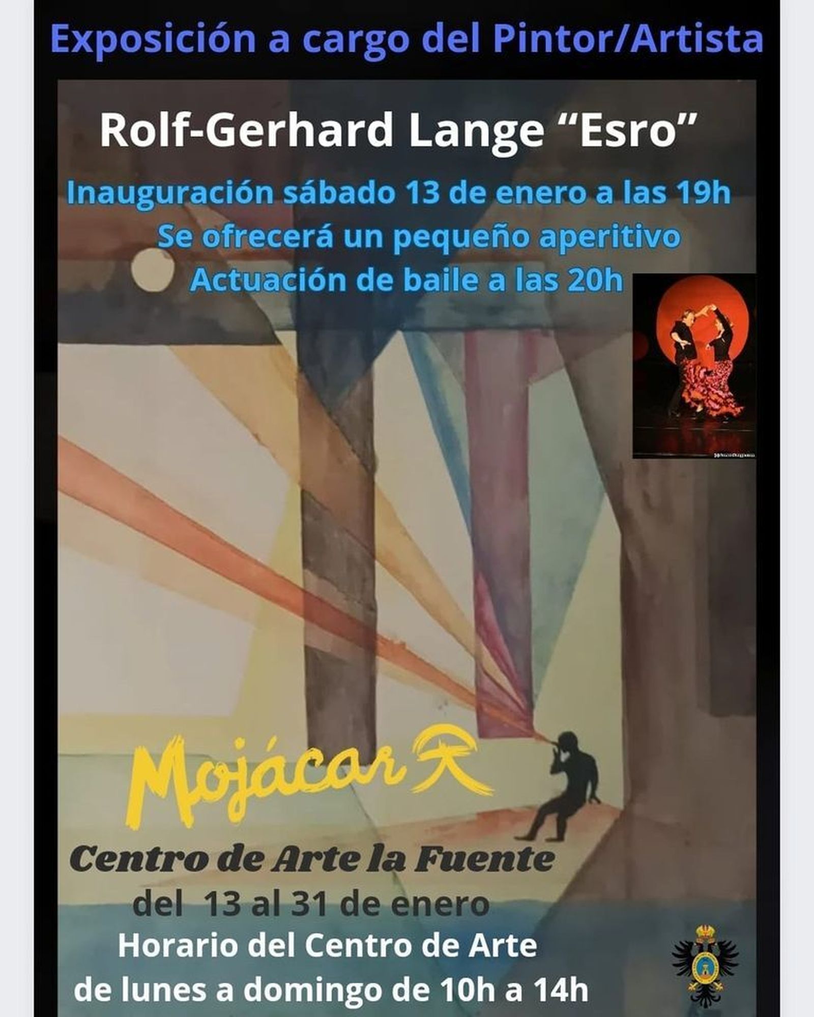 El ‘doble estreno’ del artista alemán de Rolf Gehrard Lange ‘Esro’,  en Mojácar