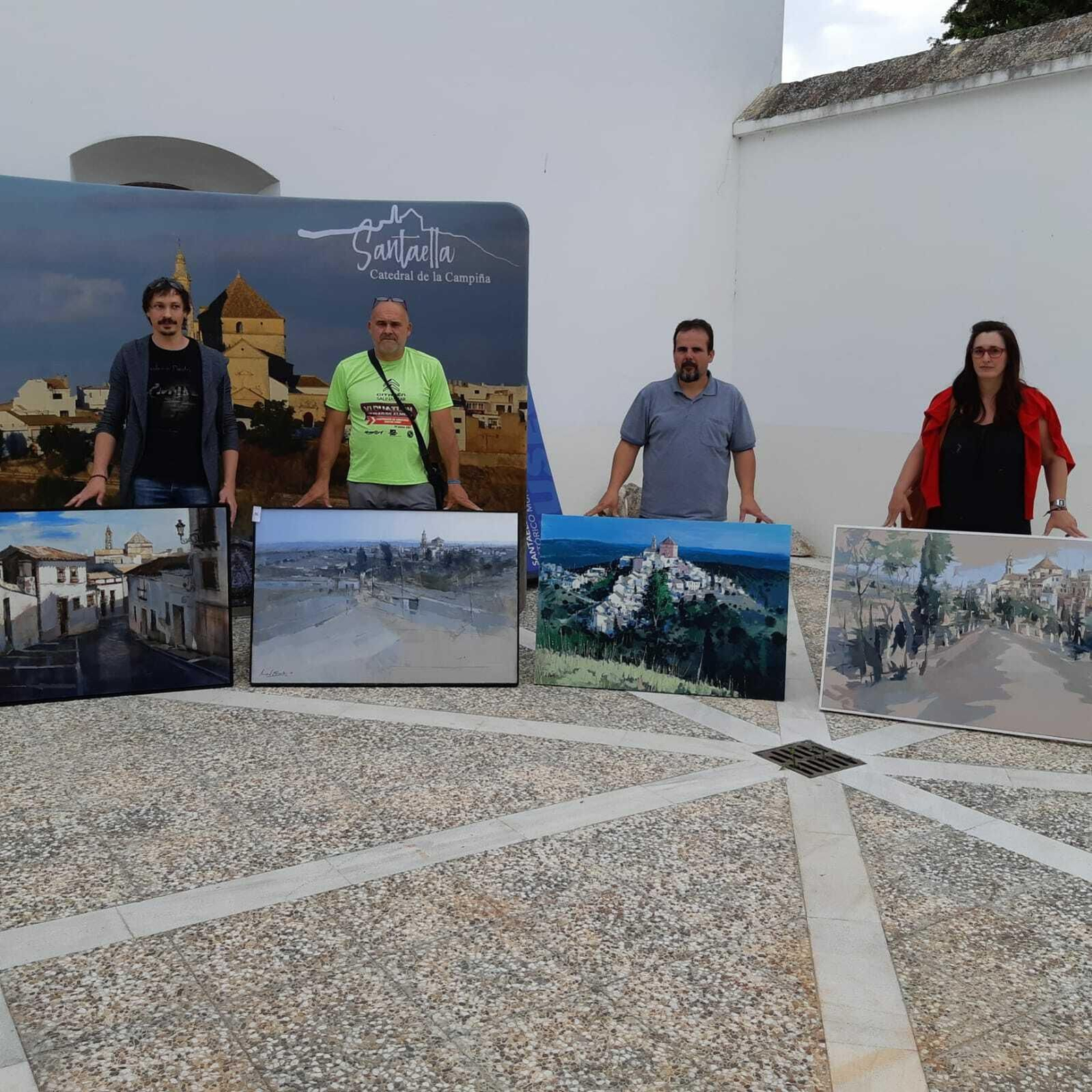 Los ganadores de la primera edición del Premio Nacional de Pintura Rápida Villa de Santaella.