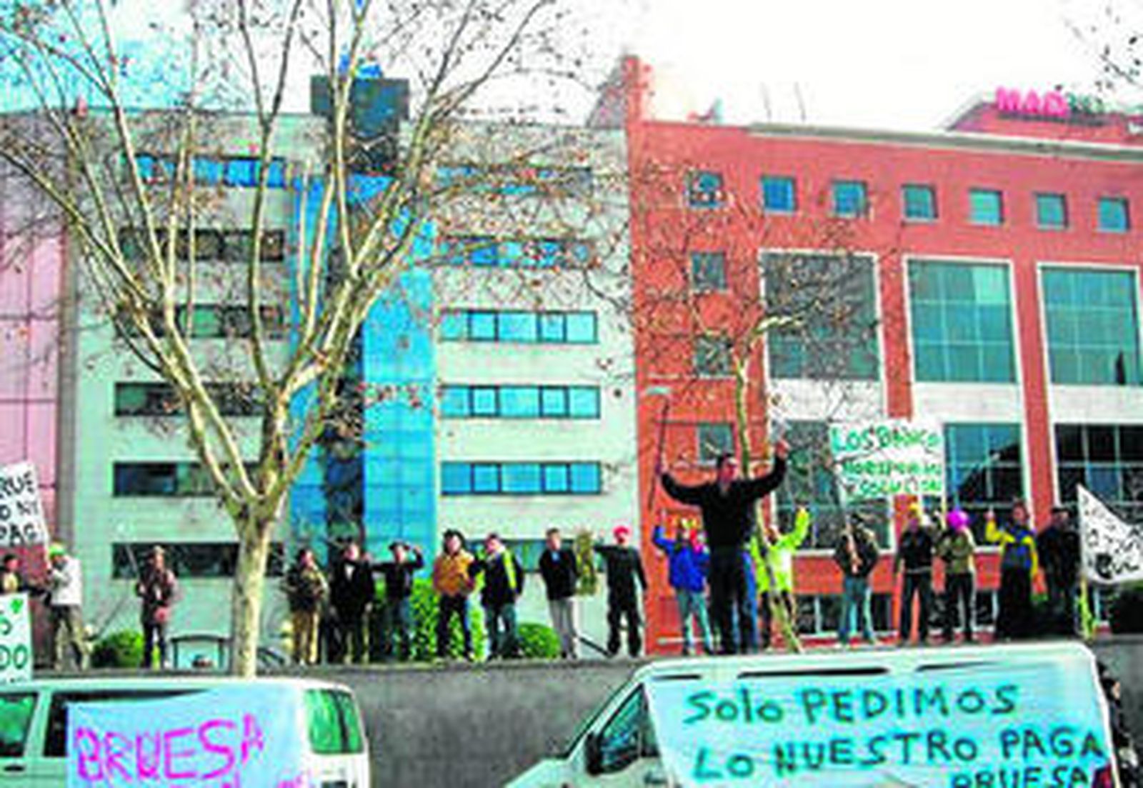 Imagen de las protestas de los empleados de la subcontrata en Madrid.
