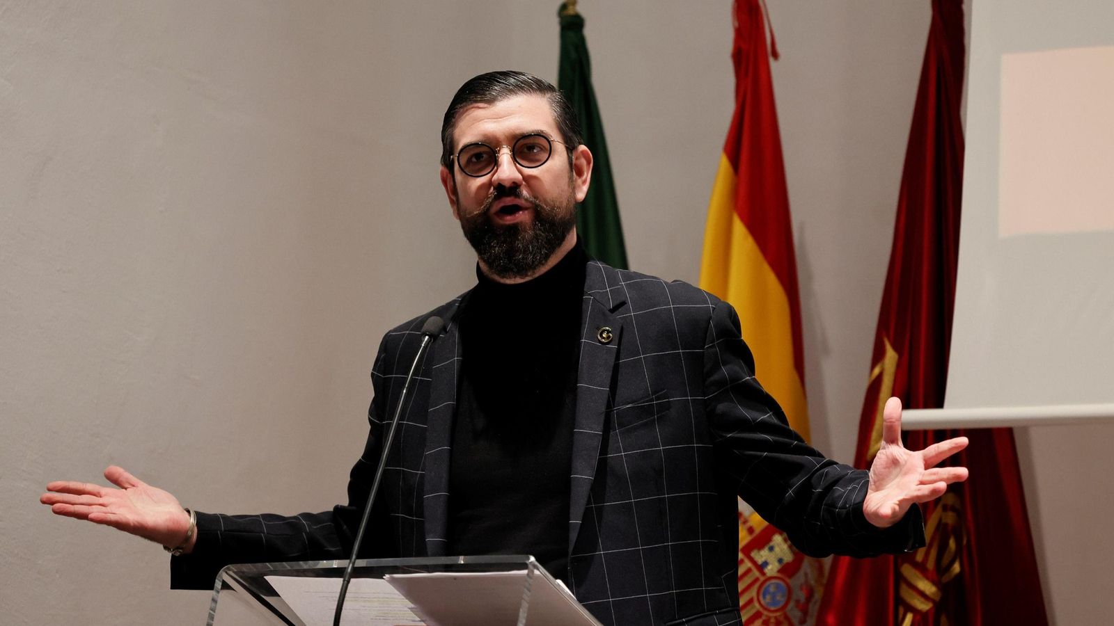 El humorista Manu Sánchez, durante su intervención en la gala.