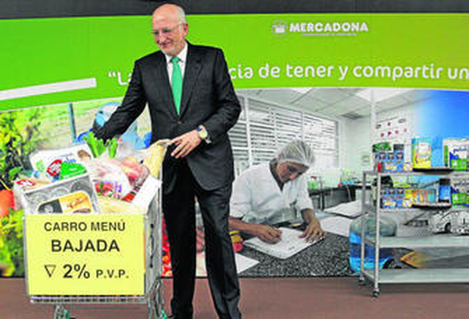El presidente de Mercadona, Juan Roig, ayer en la presentación de los resultados de la cadena de distribución, ayer, en Valencia.