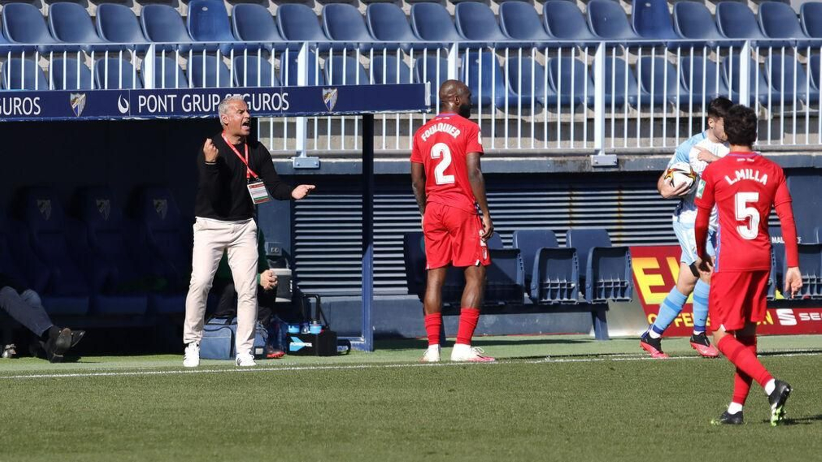 Sergio Pellicer, durante el partido copero contra el Granada en La Rosaleda.