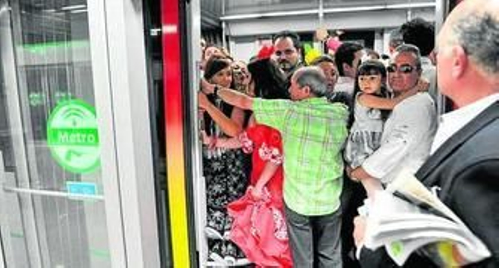 Un momento de saturación del Metro el pasado miércoles.