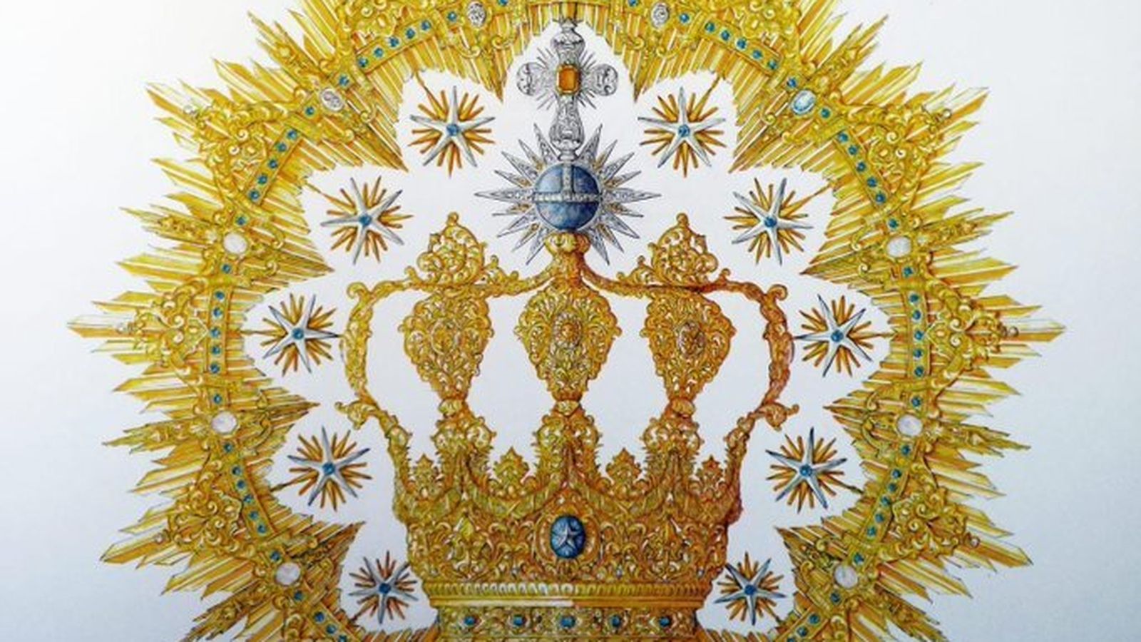 Boceto de la corona diseñada por Javier Sánchez de los Reyes.