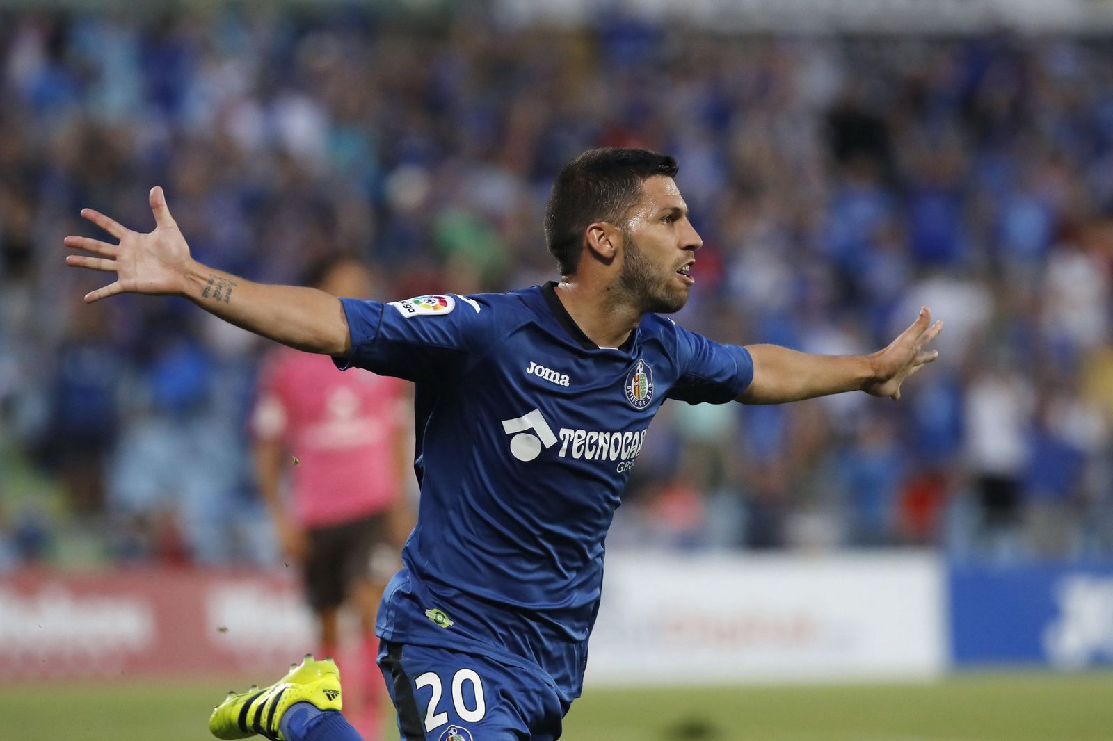 Dani Pacheco, celebrando un gol con el Getafe.