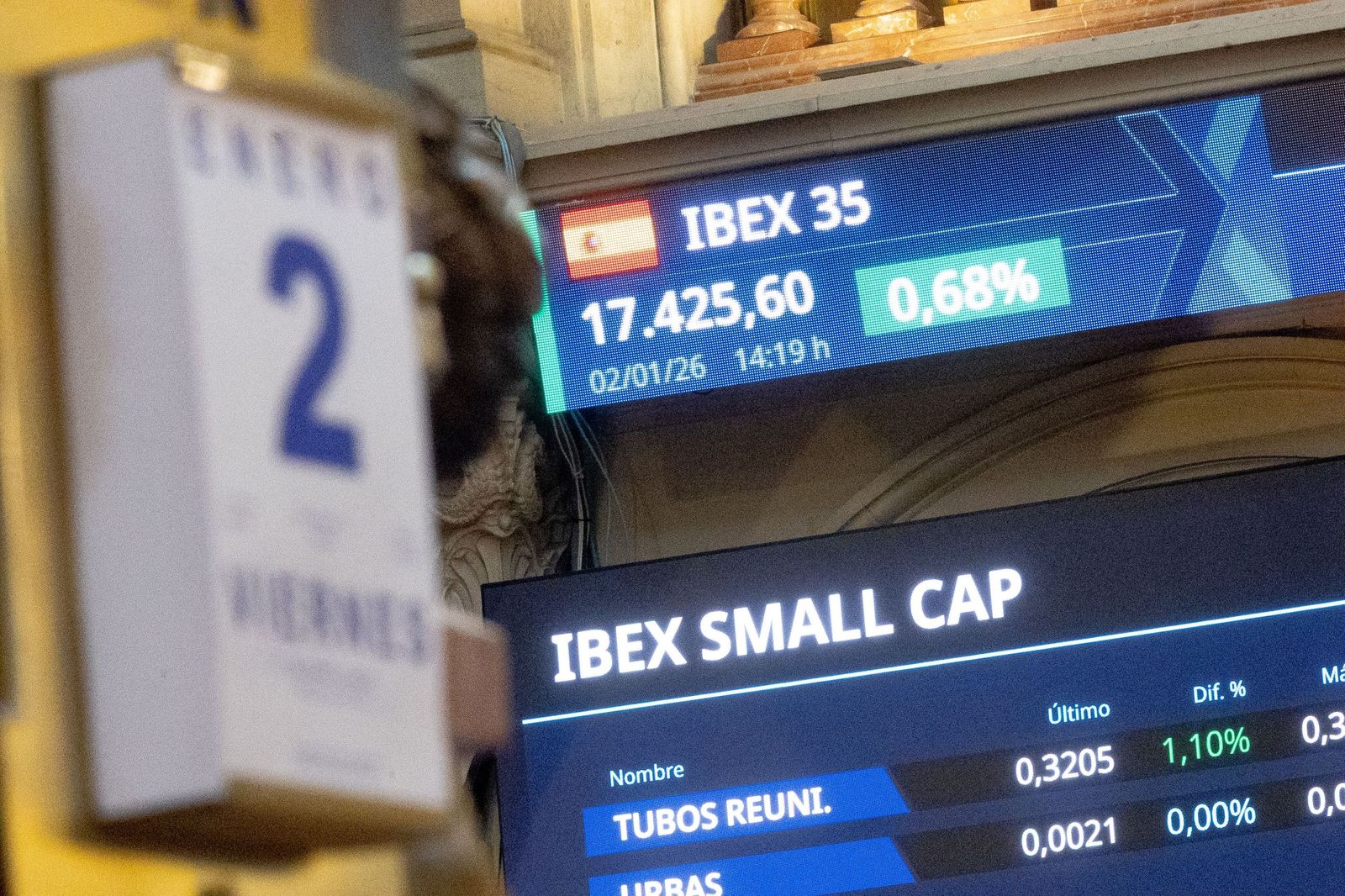 Palacio de la Bolsa de Madrid, este 2 de enero.