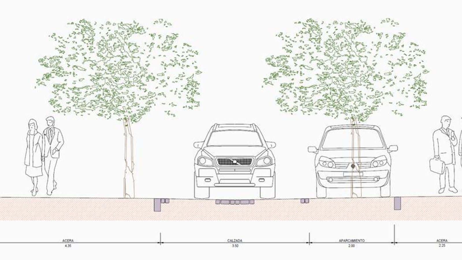Simulación de como quedará la plataforma viaria
