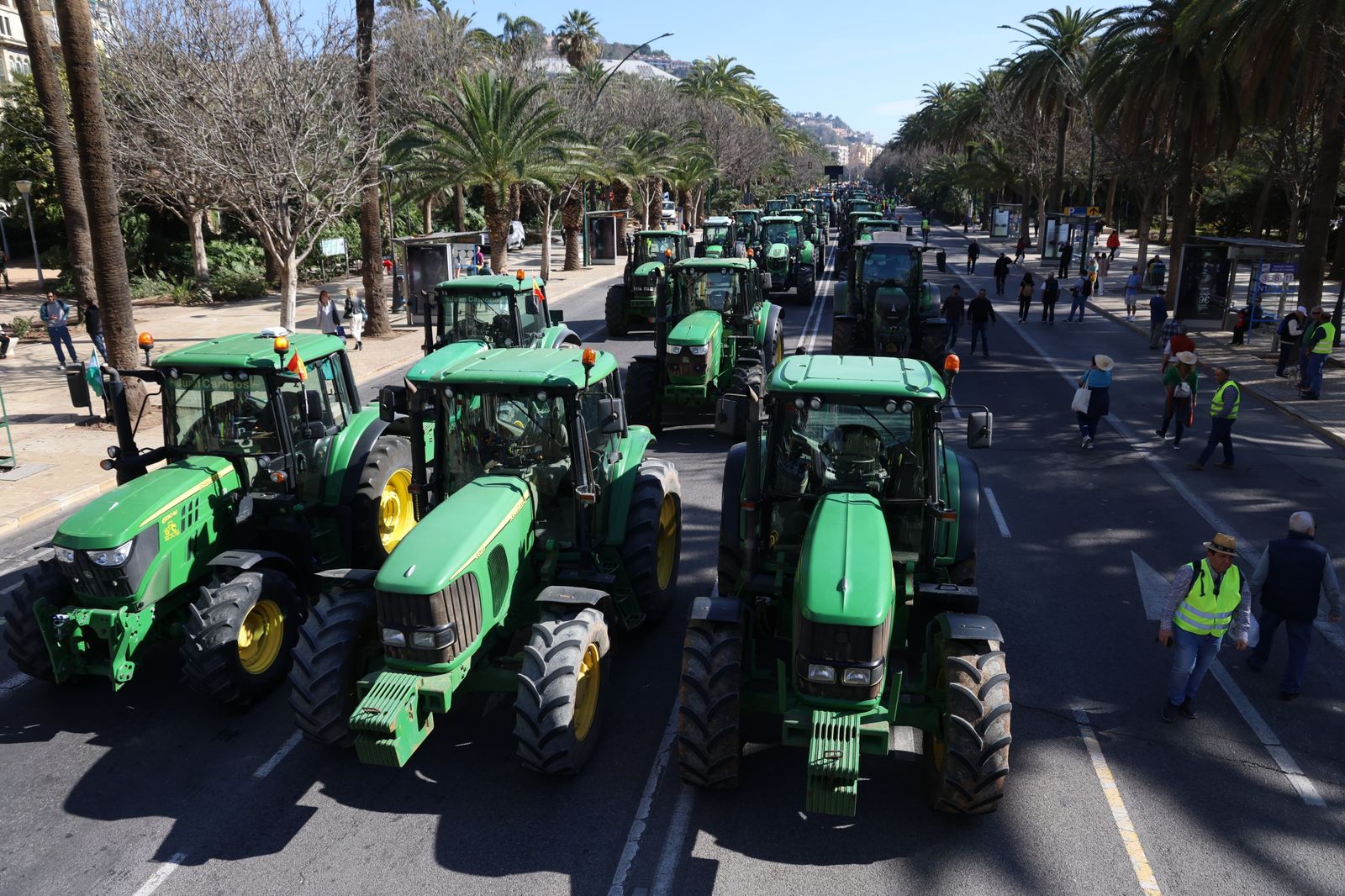 La entrada de los tractores en Málaga capital, en fotos