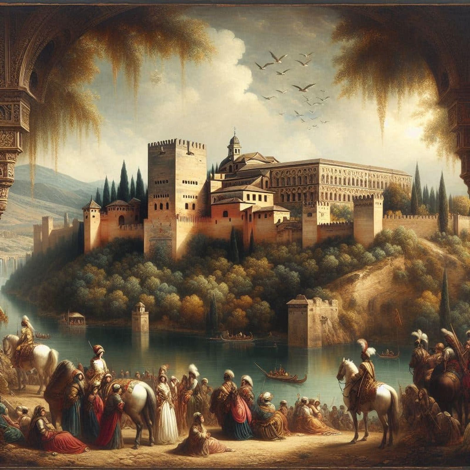 El río Darro navegable, el entierro de Isabel la Católica, Medina Elvira, una piscina en la Alhambra... Así es la Granada histórica para la Inteligencia Artificial