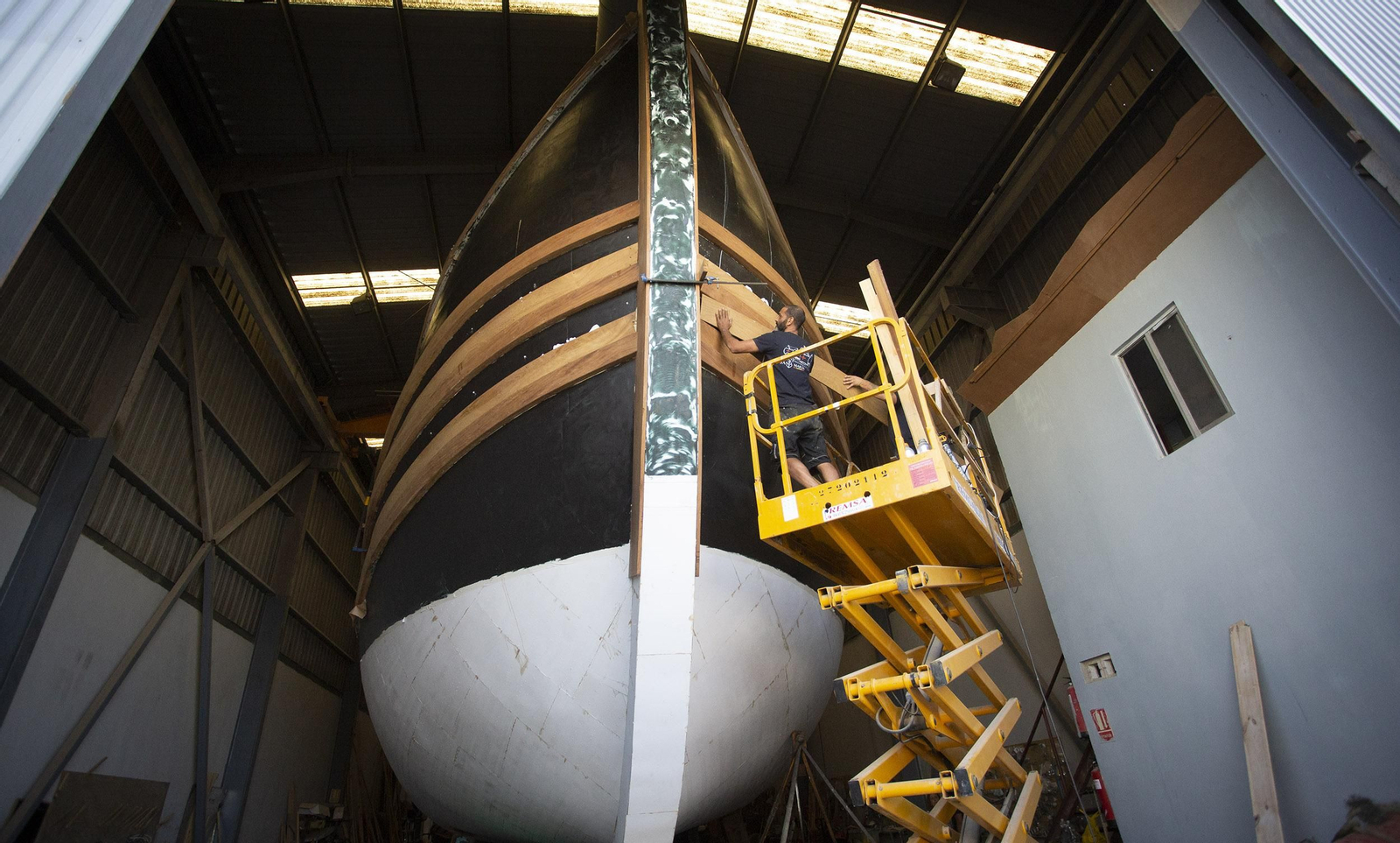 La Nao Victoria 500 se construye en un astillero de Punta Umbría