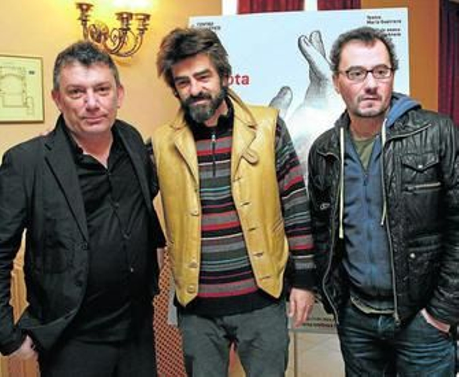 El pianista Marino Formenti, el actor Gonzalo Cunill y el director Rodrigo García ayer en Madrid.