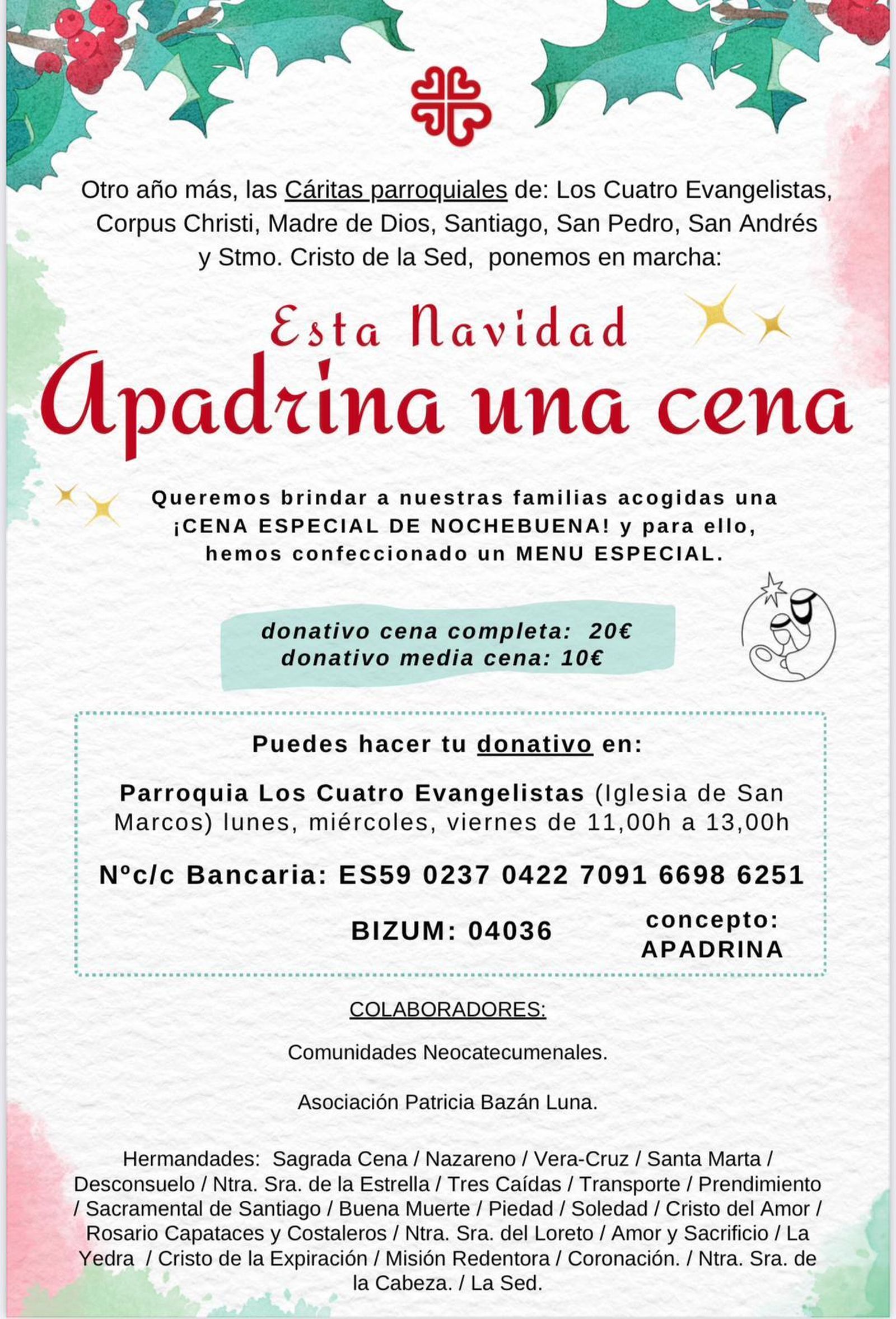 Apadrina una Cena vuelve cada año por Navidad a San Marcos