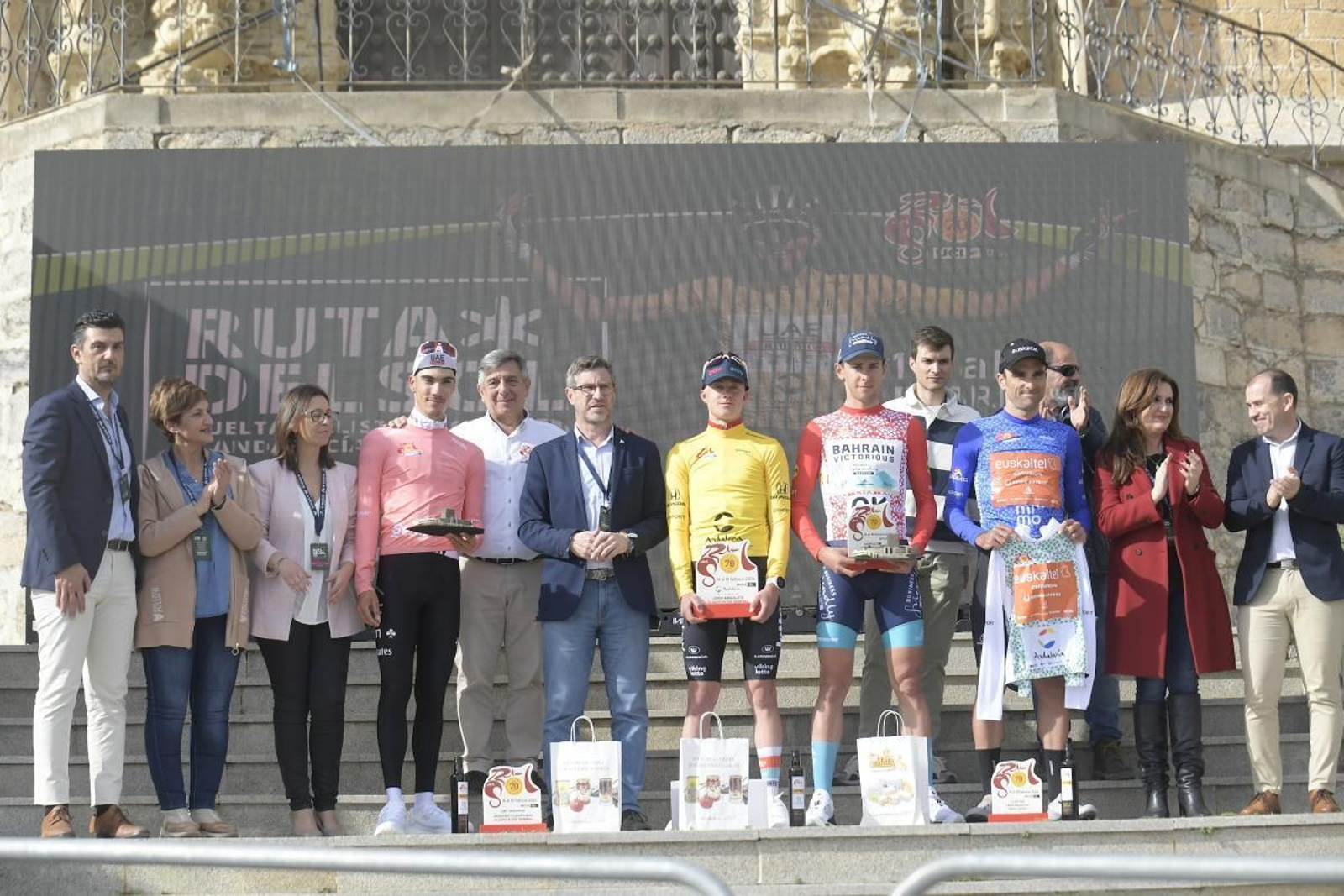 El podio de la Vuelta a Andalucía.