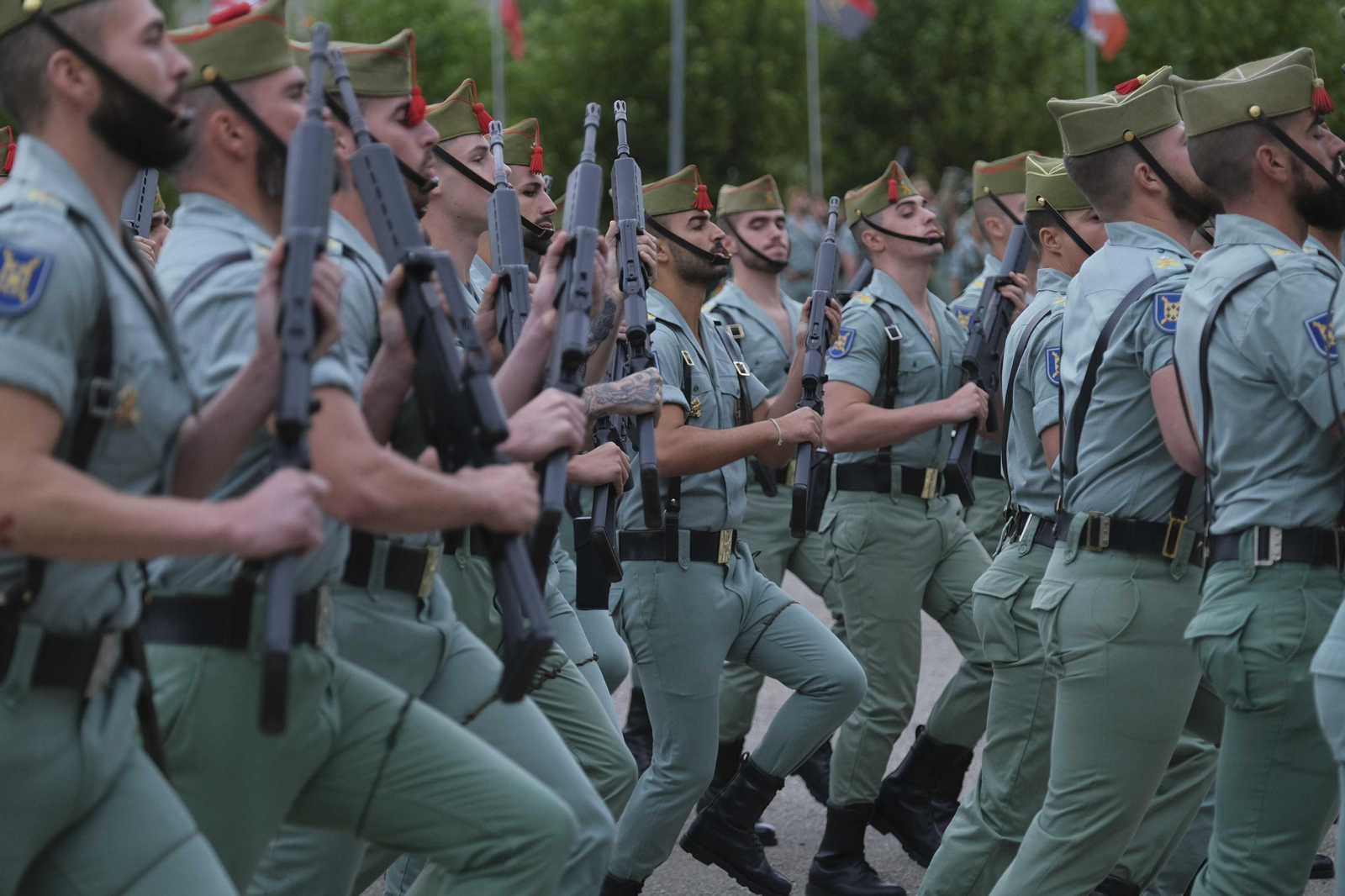 Legionarios durante la parada militar Legionarios durante la parada militar
