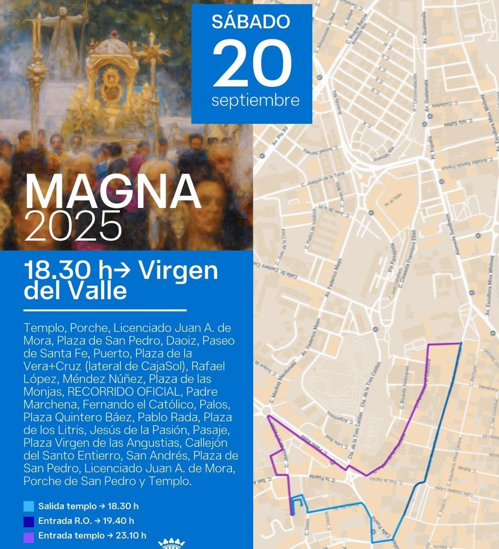 Recorrido de la Virgen del Valle Coronada en la Magna Mariana de Huelva.