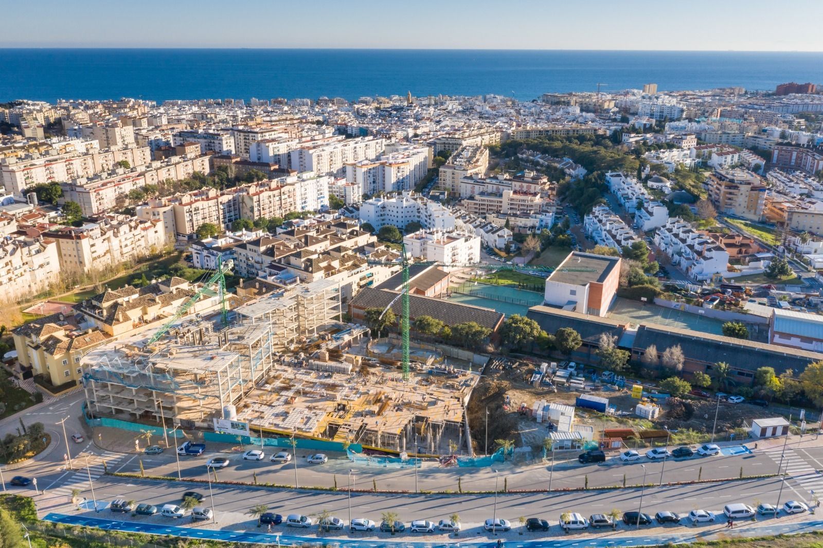 Vista de la construcción de Viviendas de Protección Oficial en Estepona.