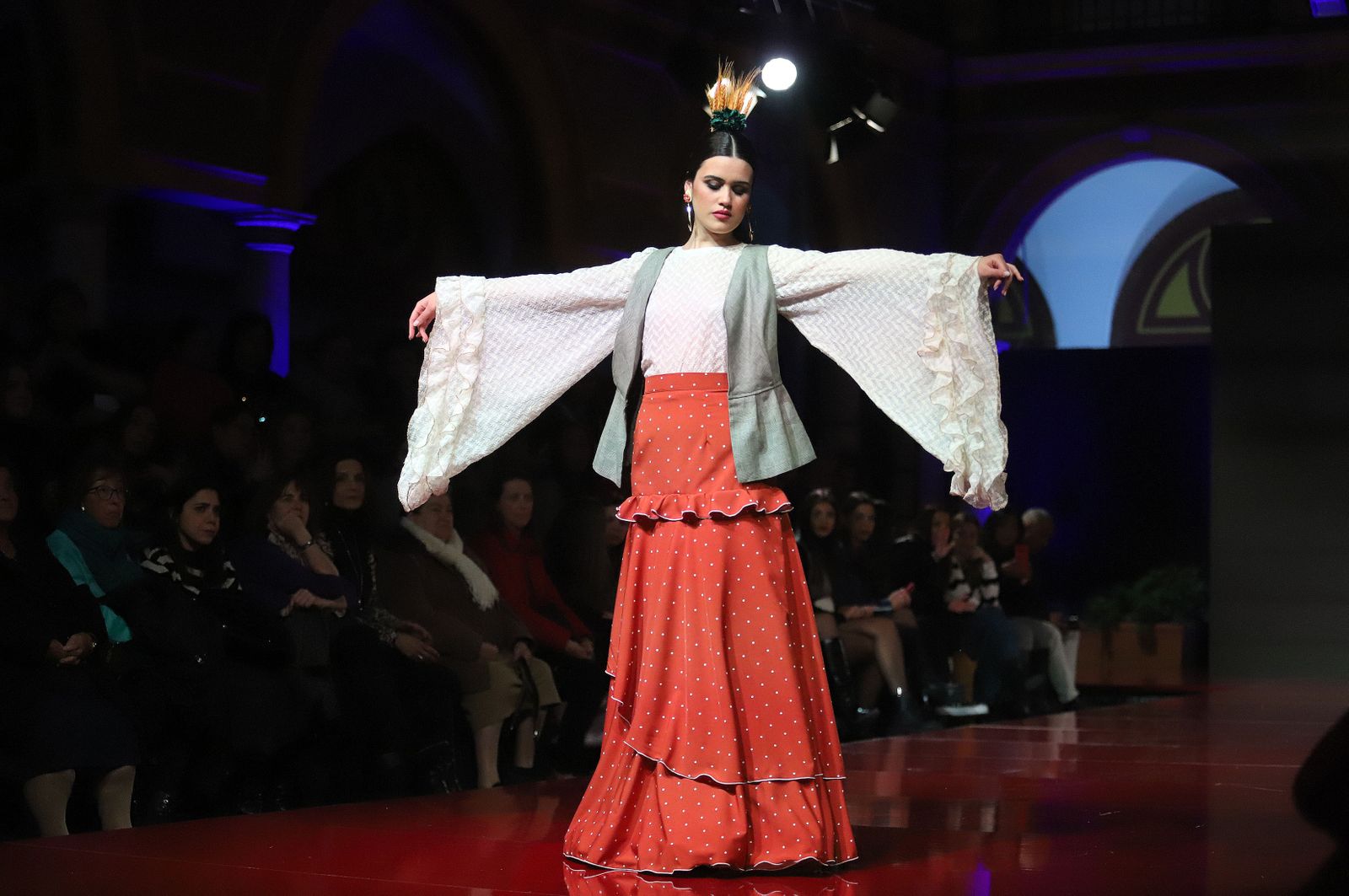 Huelva Flamenca 2023. Imágenes de la pasarela de moda flamenca de la modista Adelina Infante