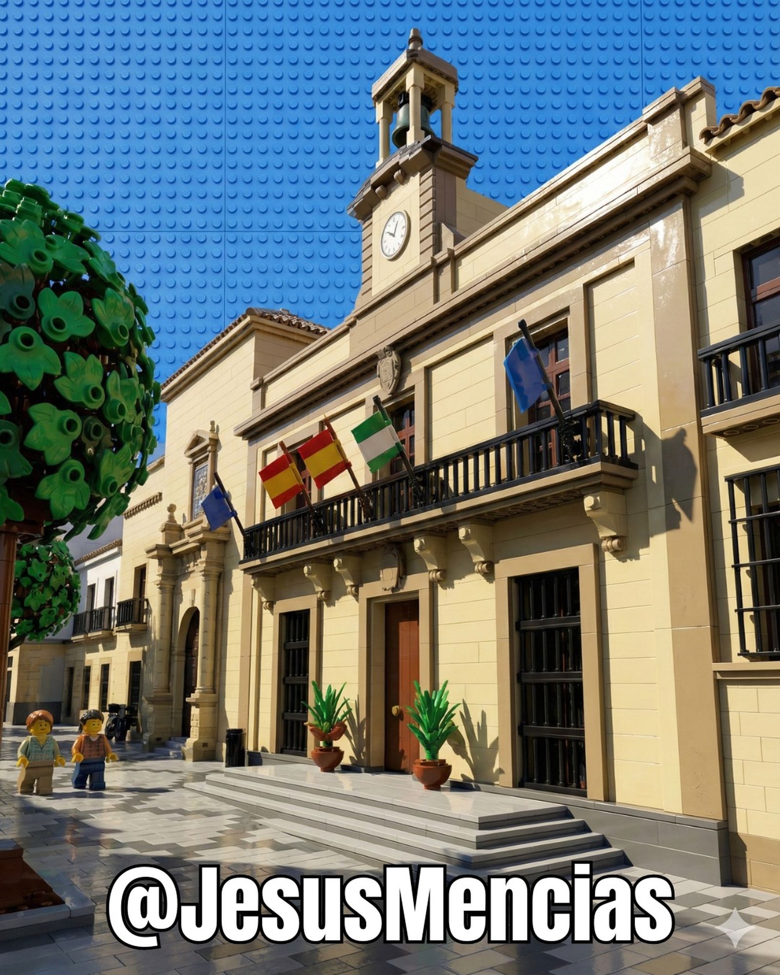 El Ayuntamiento de Jerez con LEGO, según la Inteligencia Artificial.