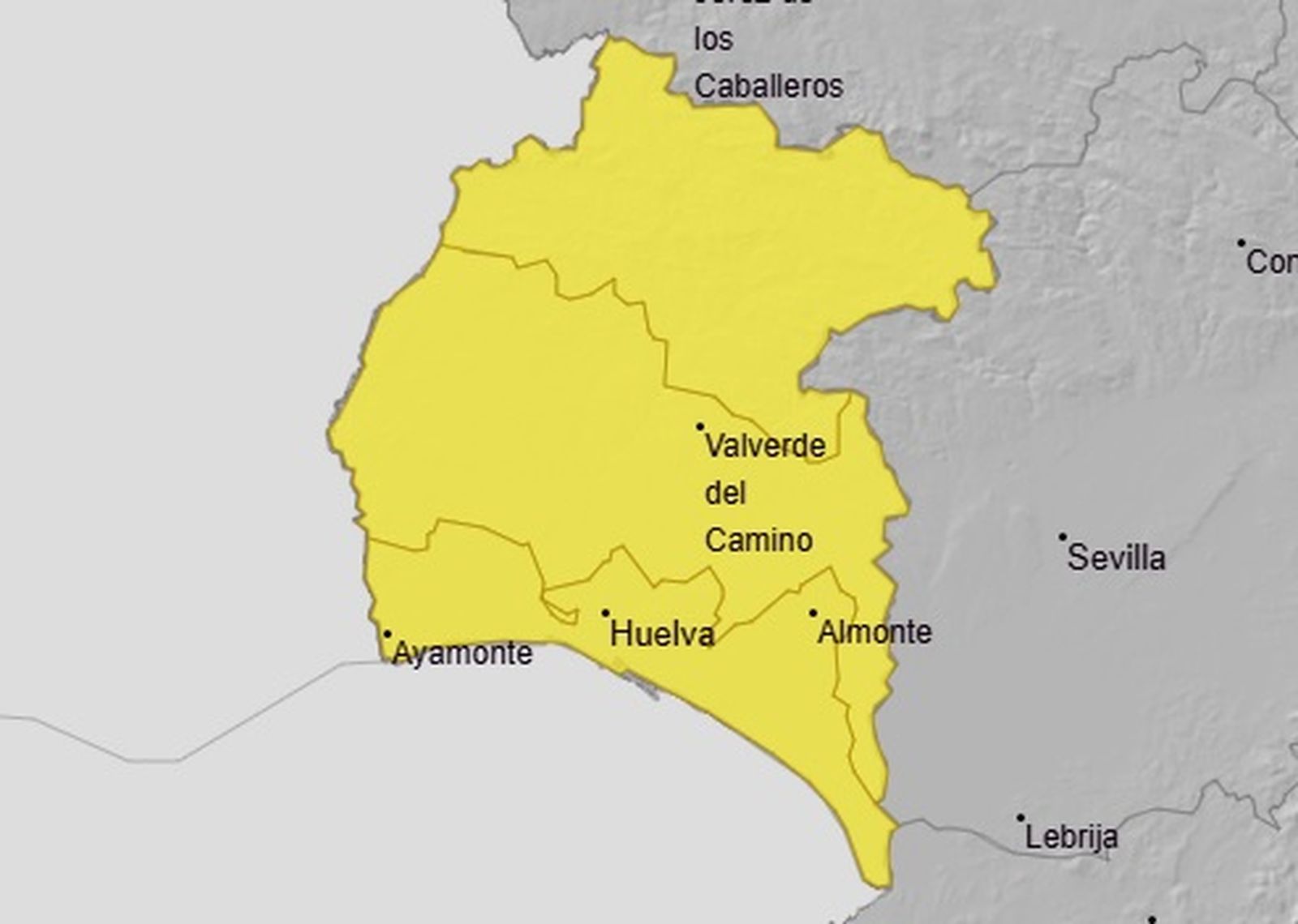 Mapa de la Aemet para este sábado.