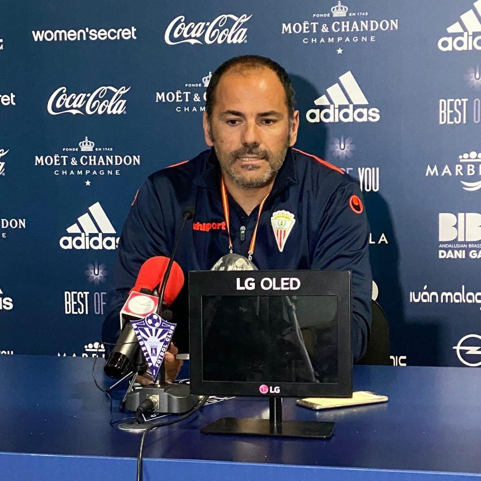 Salva Ballesta, en la rueda de prensa de Marbella.