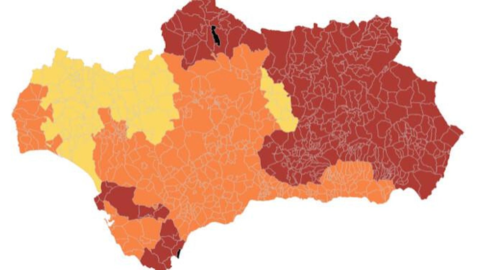 Niveles de alerta en Andalucía.