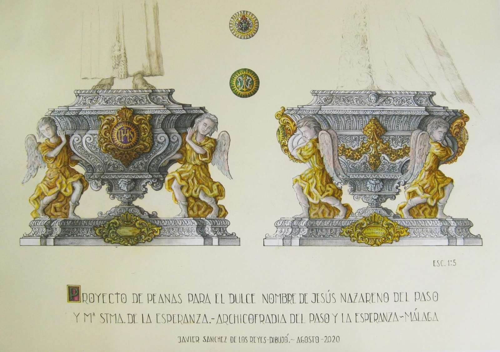 Proyectos de las peanas para los sagrados titulares de la archicofradía de la Esperanza.