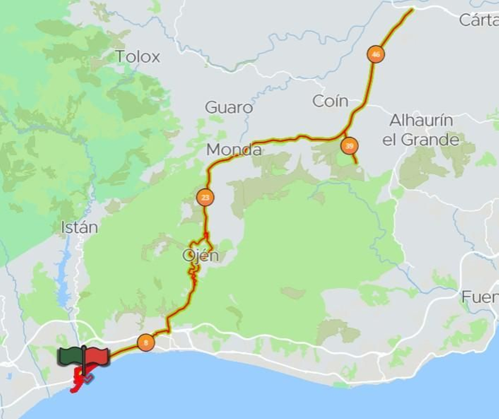 Mapa del recorrido de la prueba Ironman Marbella 2025.