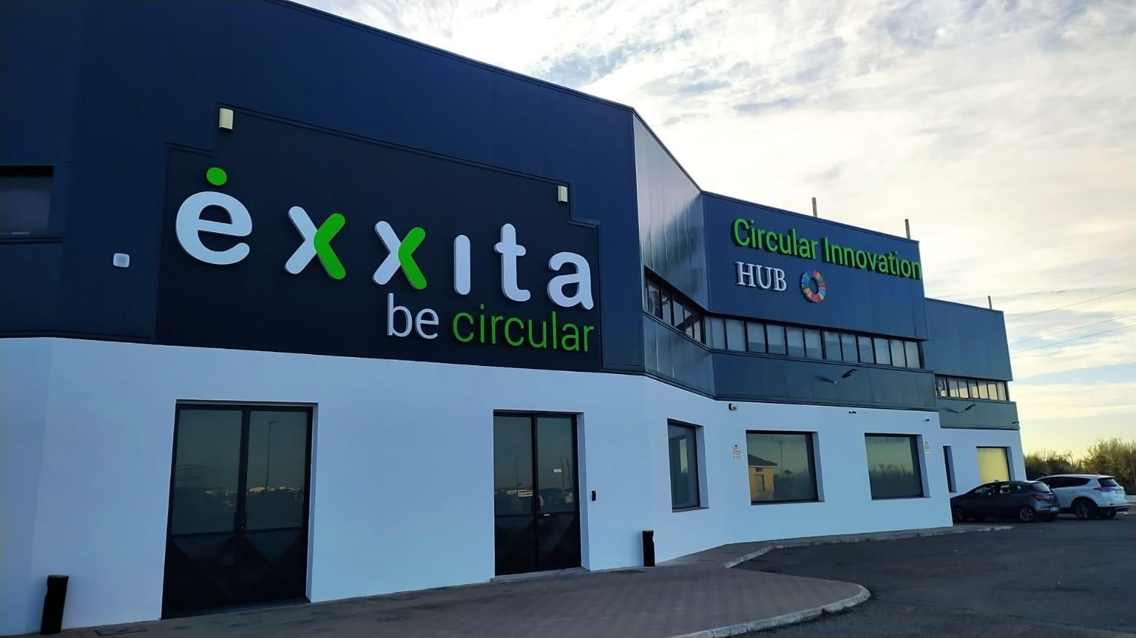 Fachada de la empresa Éexita Be Circular en el municipio sevillano de Bollullos de la Mitación