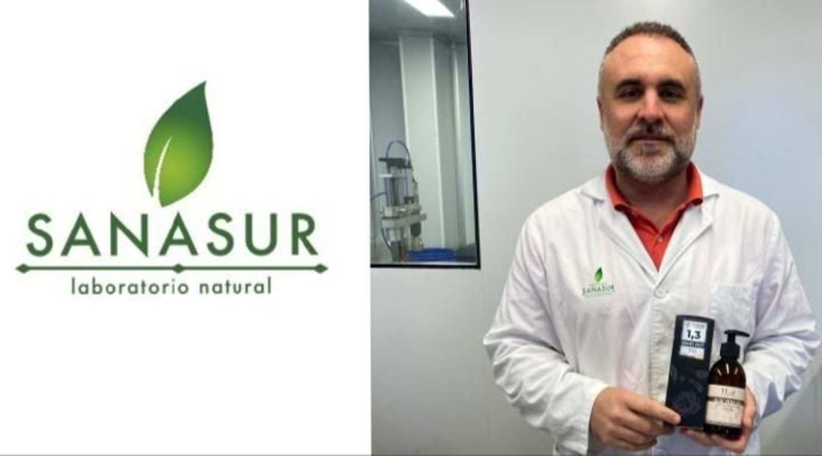 El director técnico de la empresa sanluqueña Sanasur Laboratorios, Antonio Romero, mostrando el producto que ha obtenido la máxima calificación en Alemania.