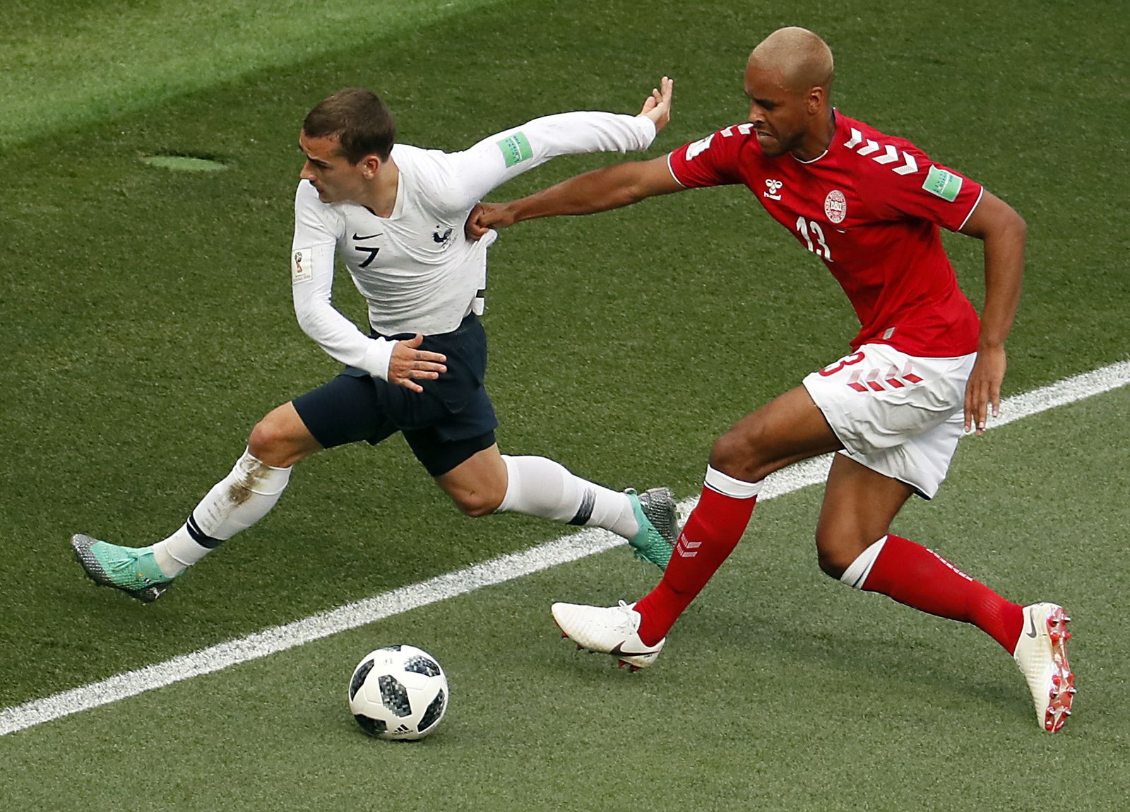 Las imágenes del Dinamarca-Francia