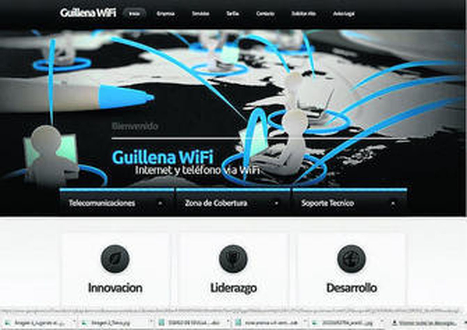 Una imagen de la página web de la empresa Guillena WiFi.