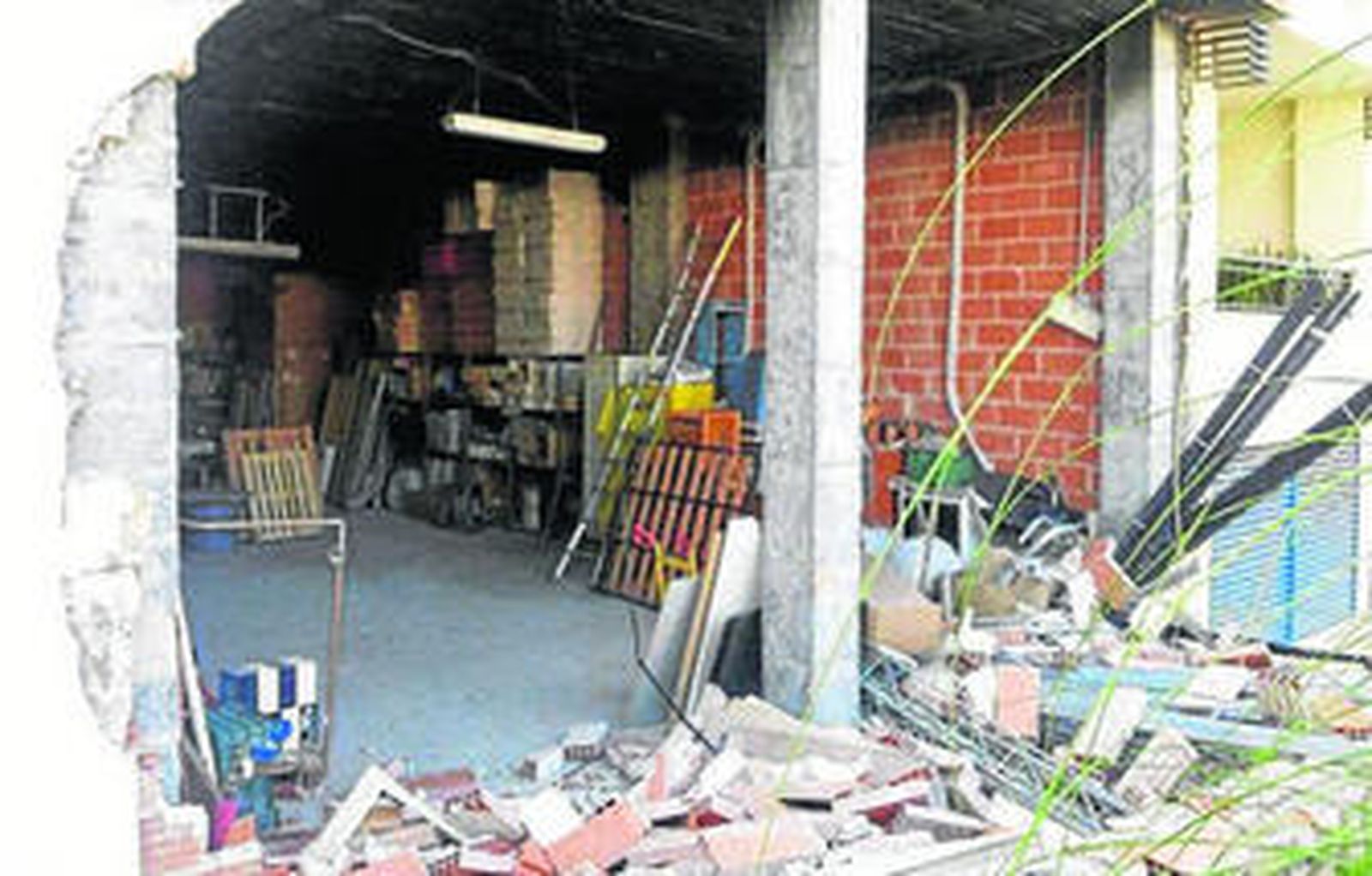 Estado en el que quedó el local como consecuencia de la deflagración.