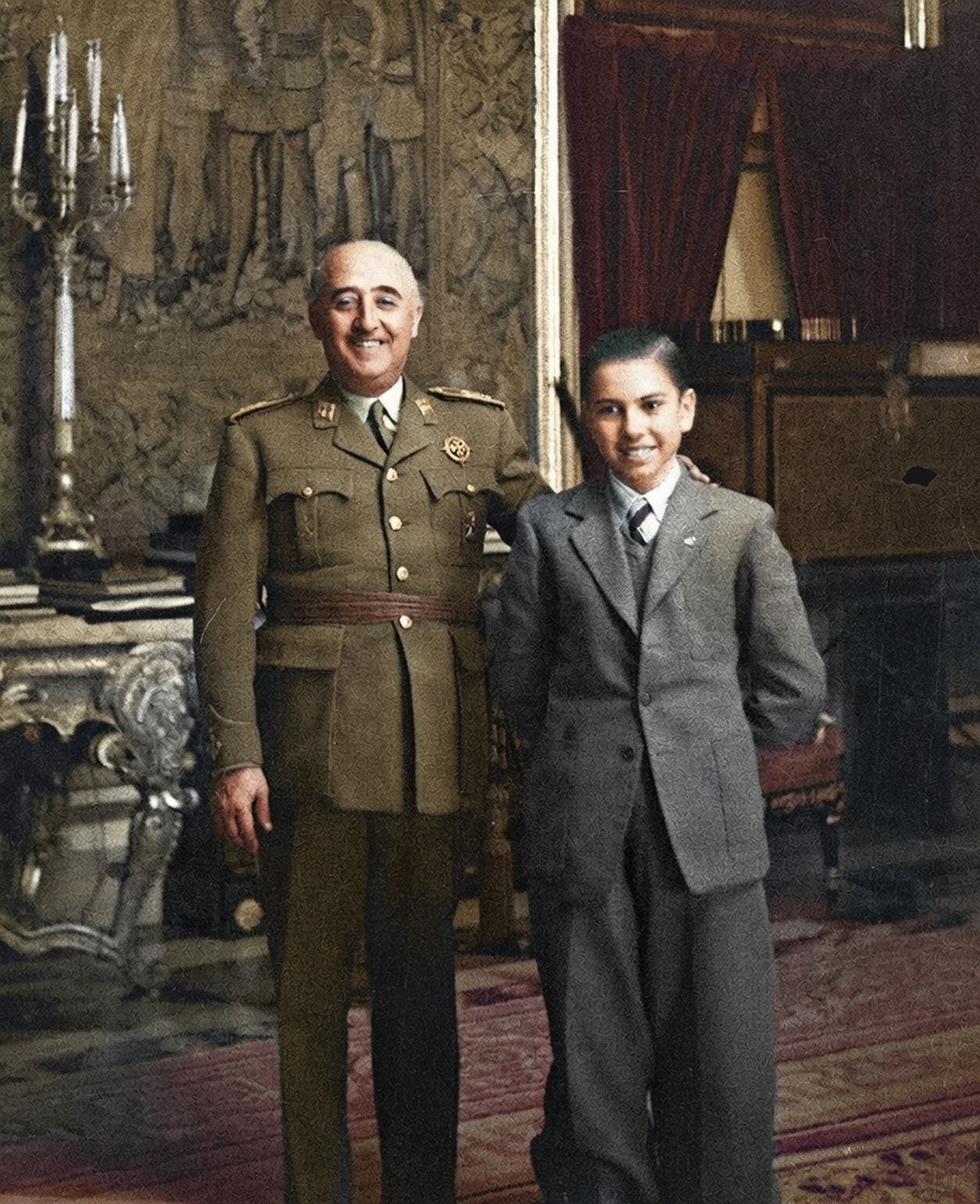 Arturito Pomar en la recepción de Franco en El Pardo en el año 1946