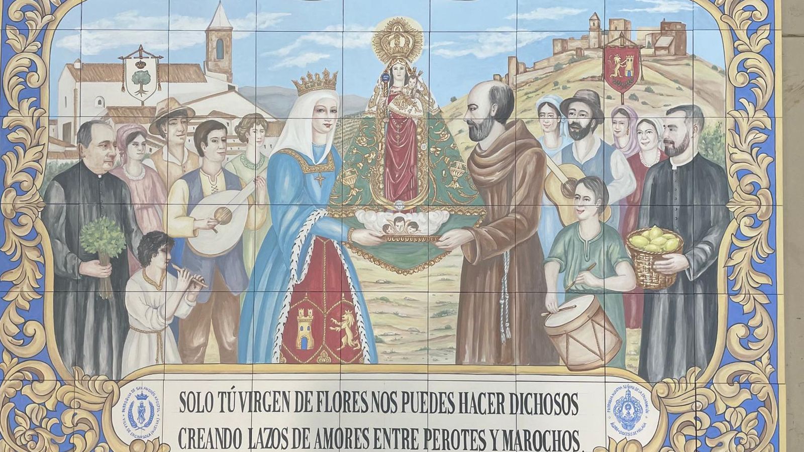 Mural elaborado por María Rengel, artesana ceramista