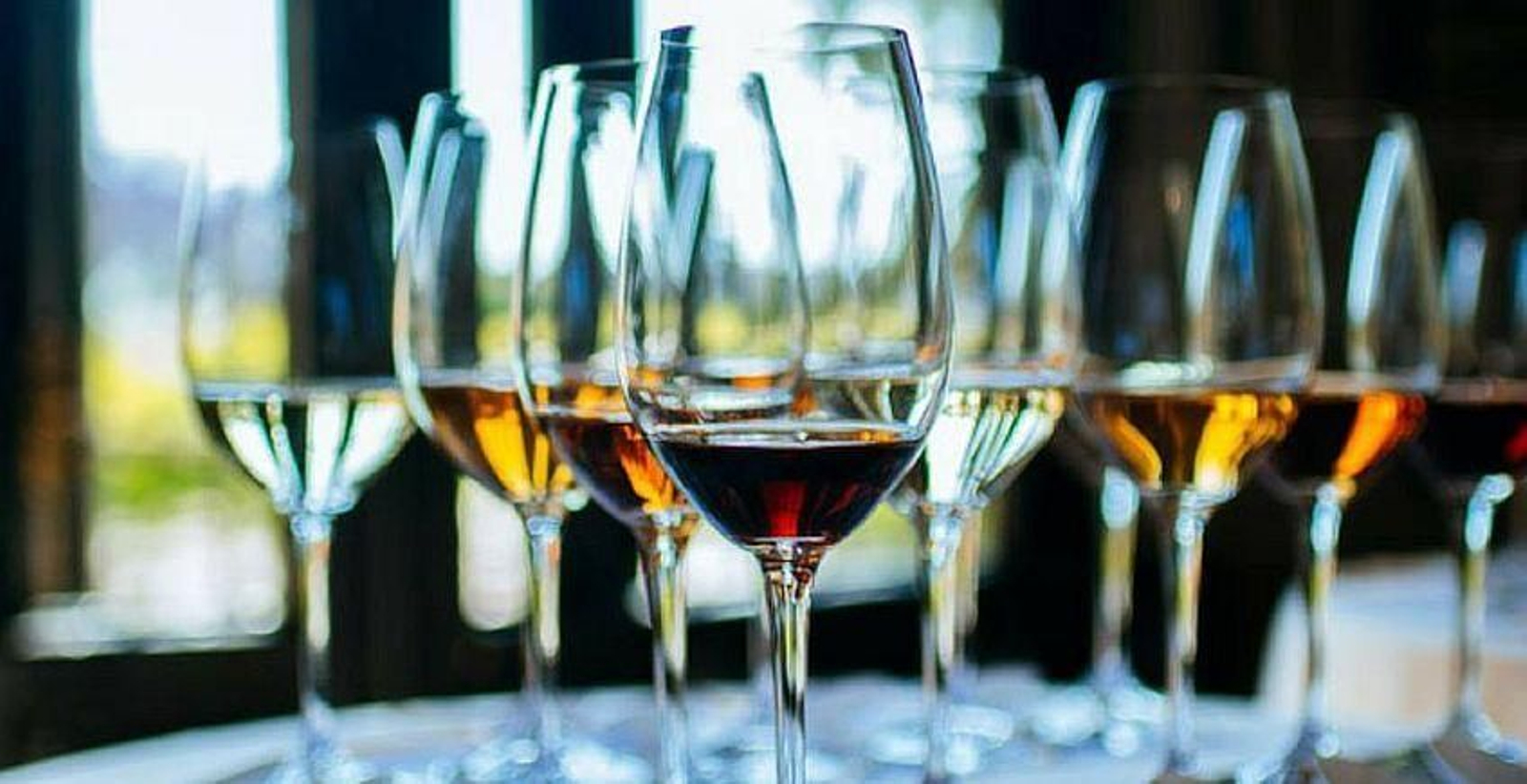 Copas de vinos generosos en una cata de Vinoble. Copas de vinos generosos en una cata de Vinoble.