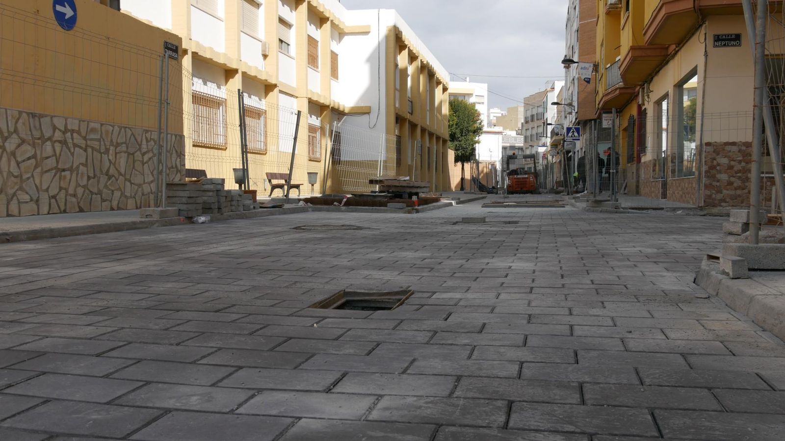 Obras en esta vía abderitana.