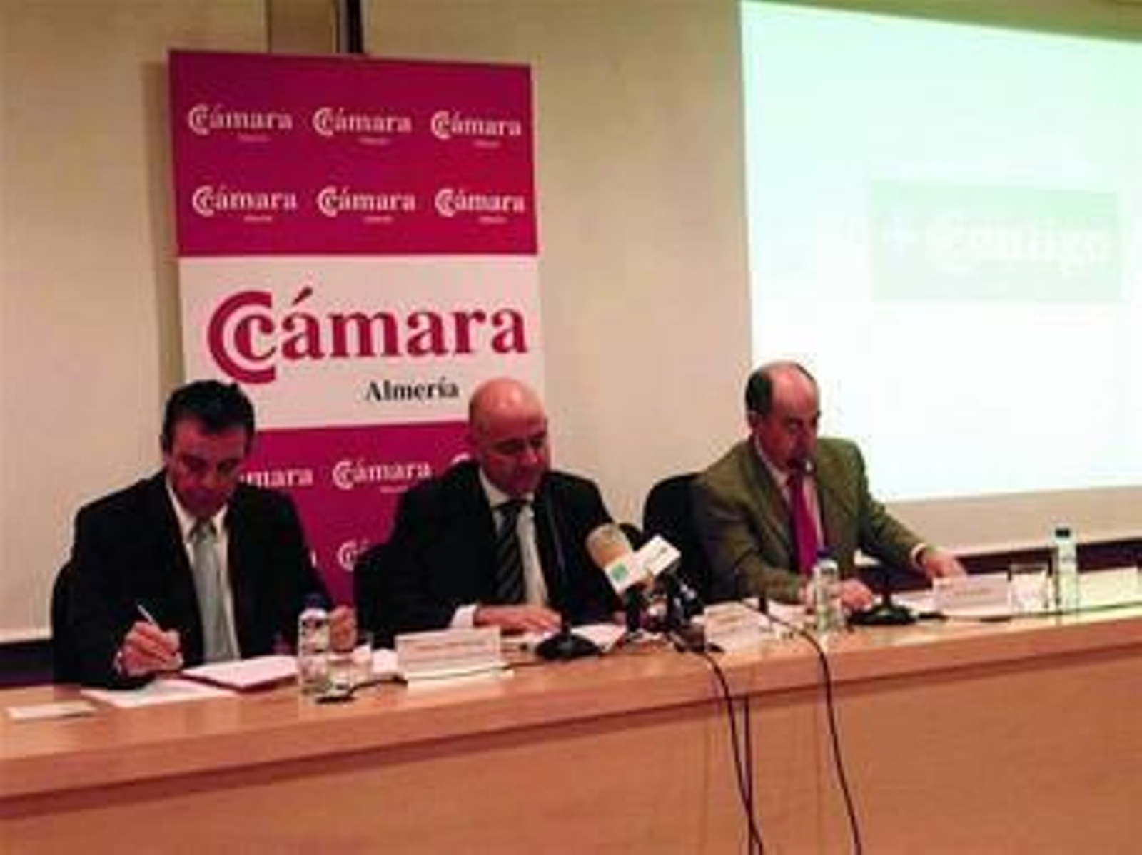 Fernando Ruano, Diego Martínez Cano y Víctor Cruz presentaron ayer los nuevos servicios camerales.