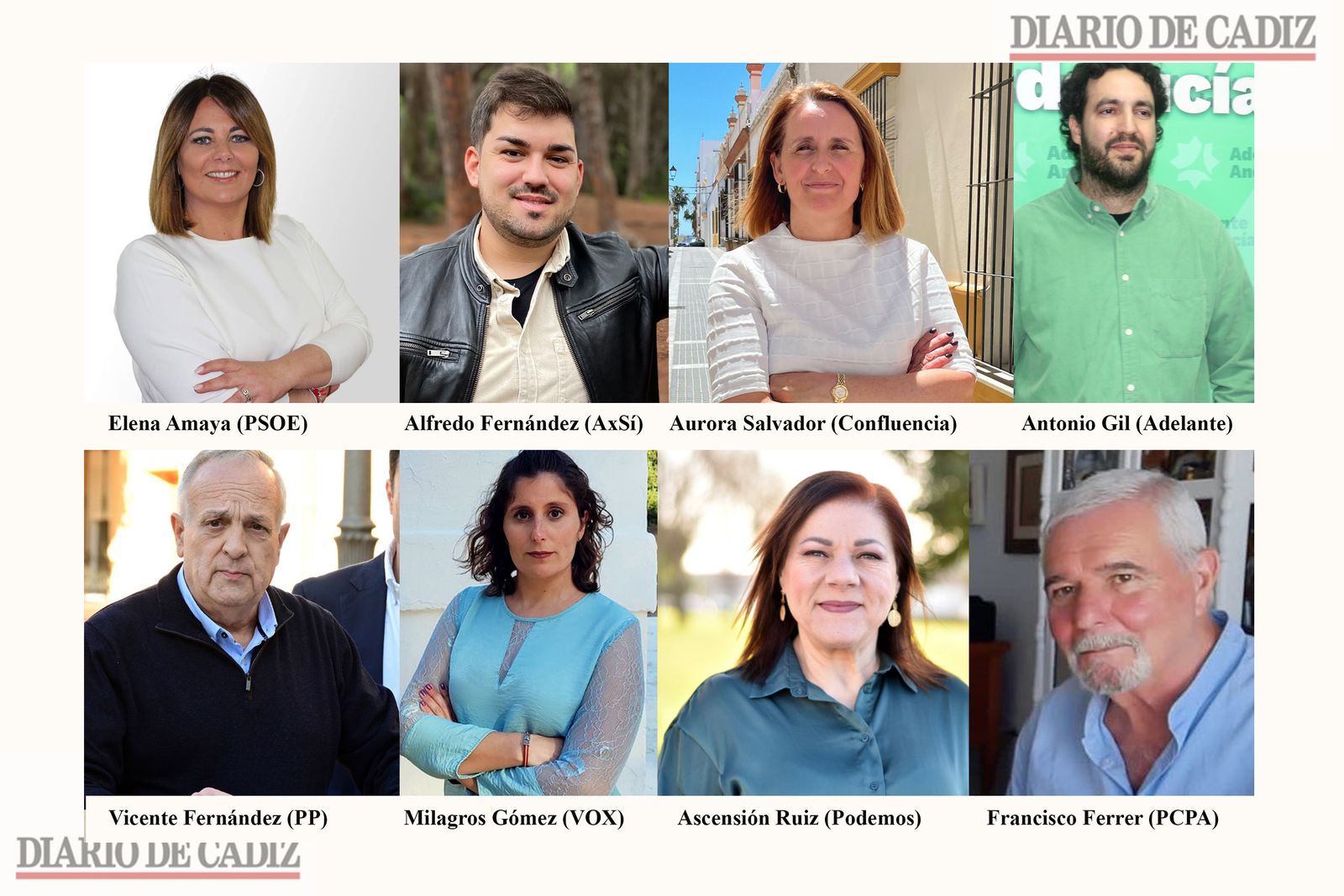 Los ocho candidatos a la Alcaldía de Puerto Real