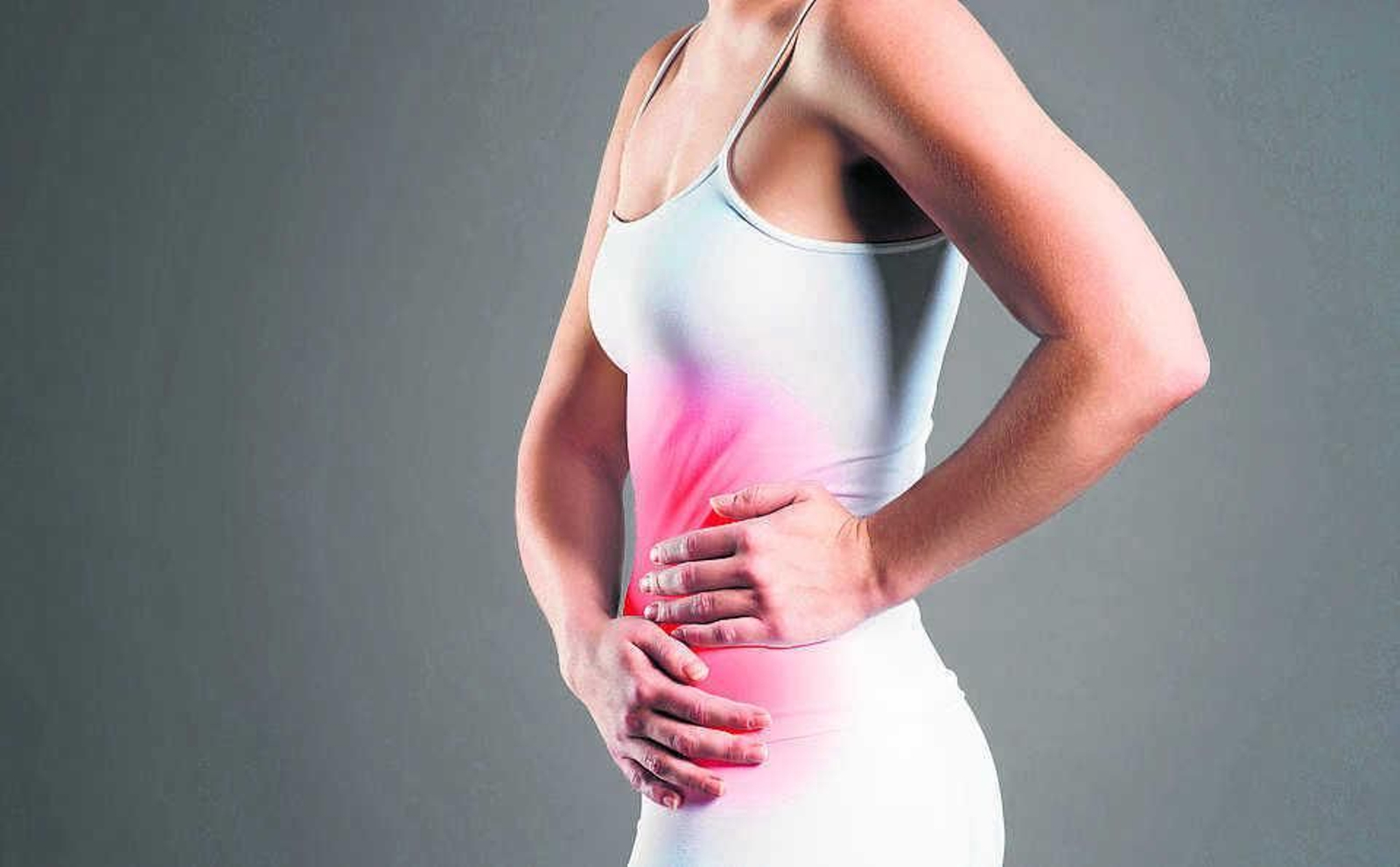 Zona de dolor de una mujer por la menstruación.