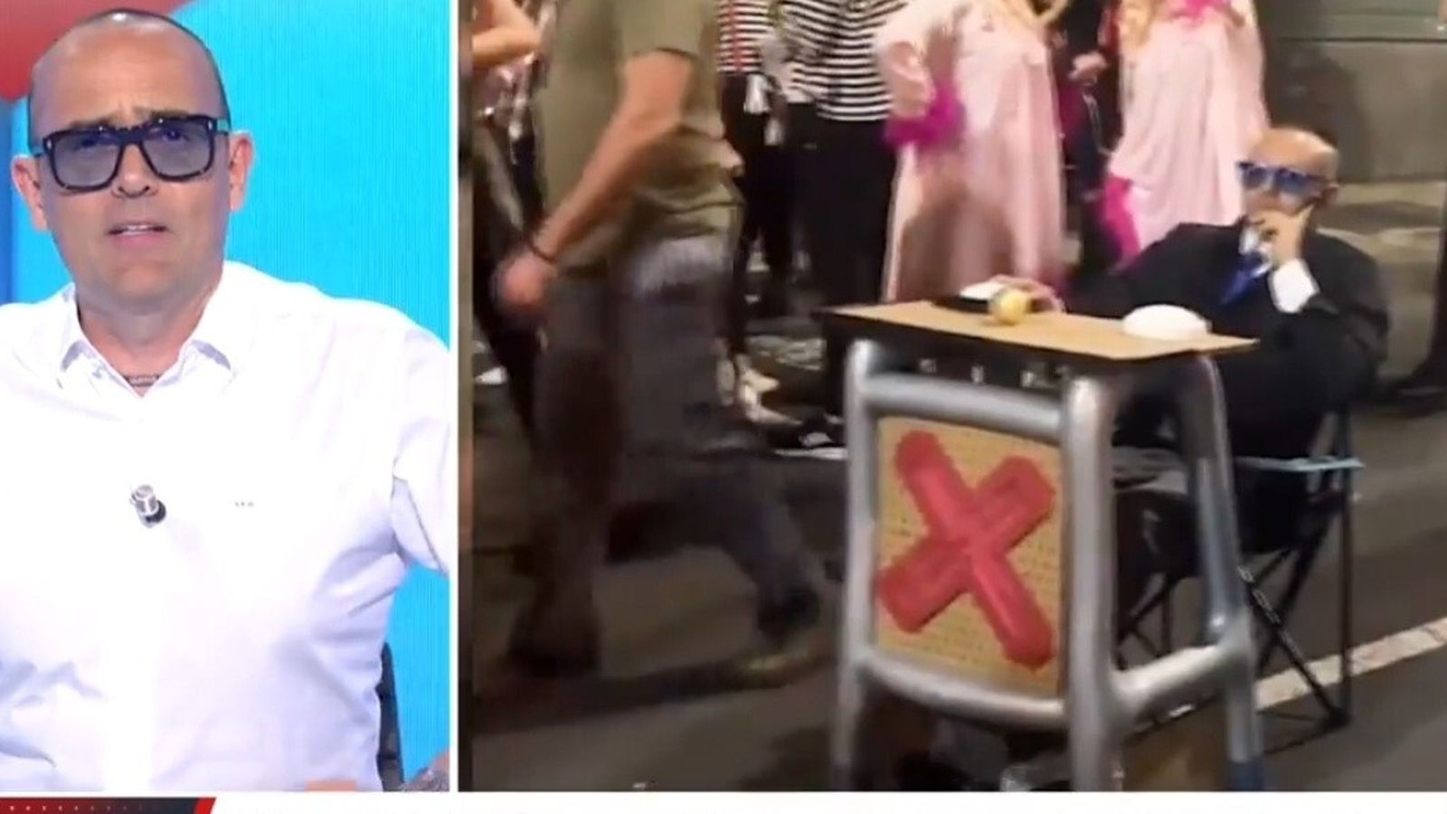Risto Mejide en 'Todo es mentira' ante el vídeo del Carnaval de Tenerife donde le imitan