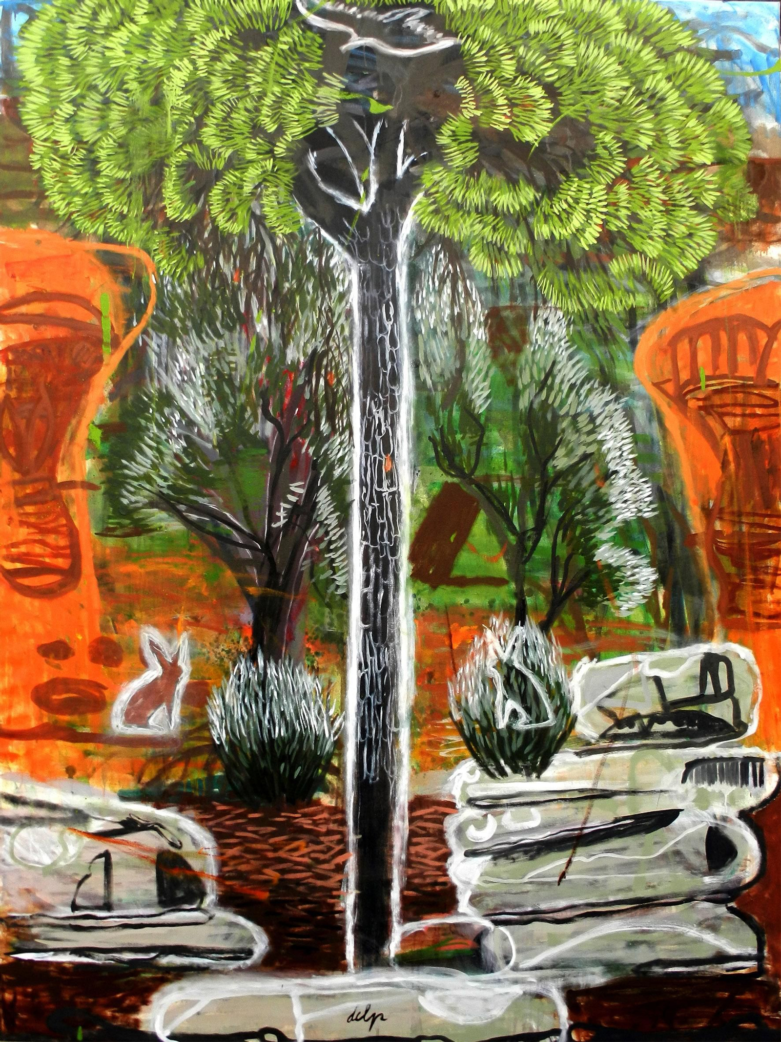 'Fantasía occidental' es un lienzo que tiene el árbol como protagonista.