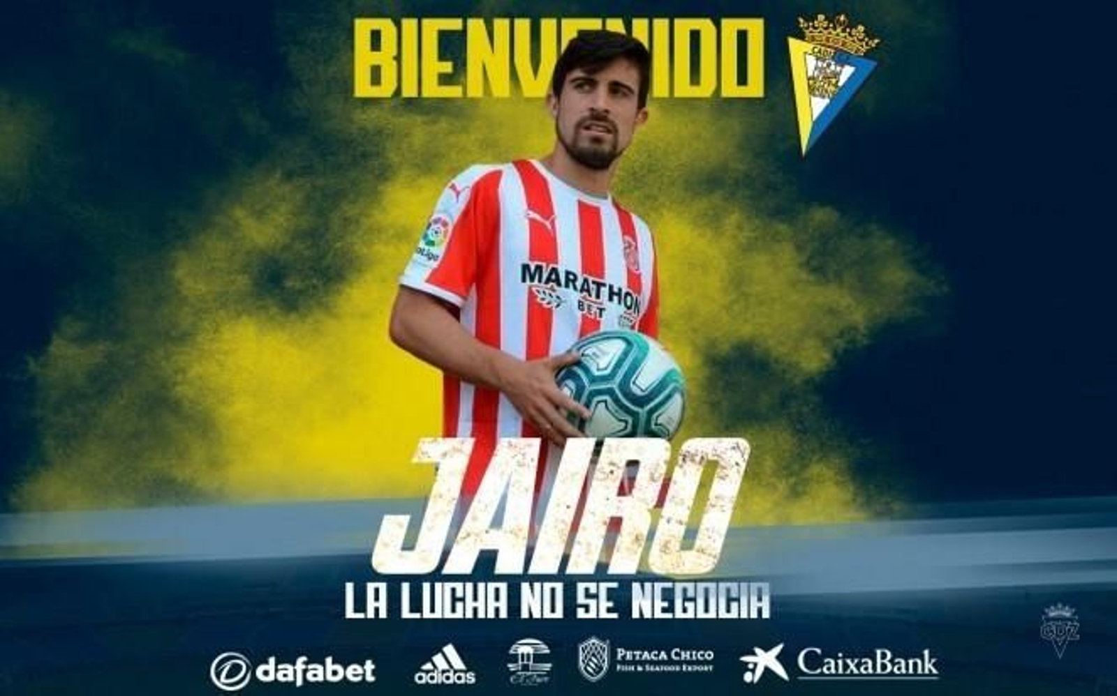 Imagen de bienvenida del Cádiz a Jairo.