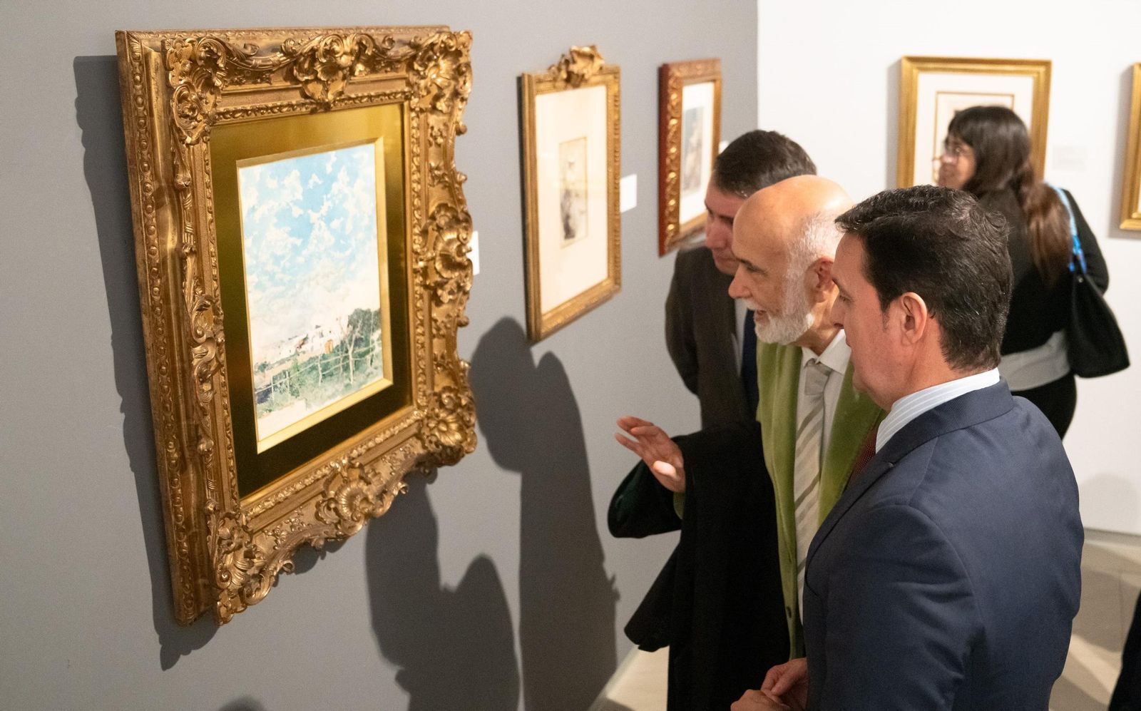 Javier A. García durante la inauguración de la muestra de Fortuny.