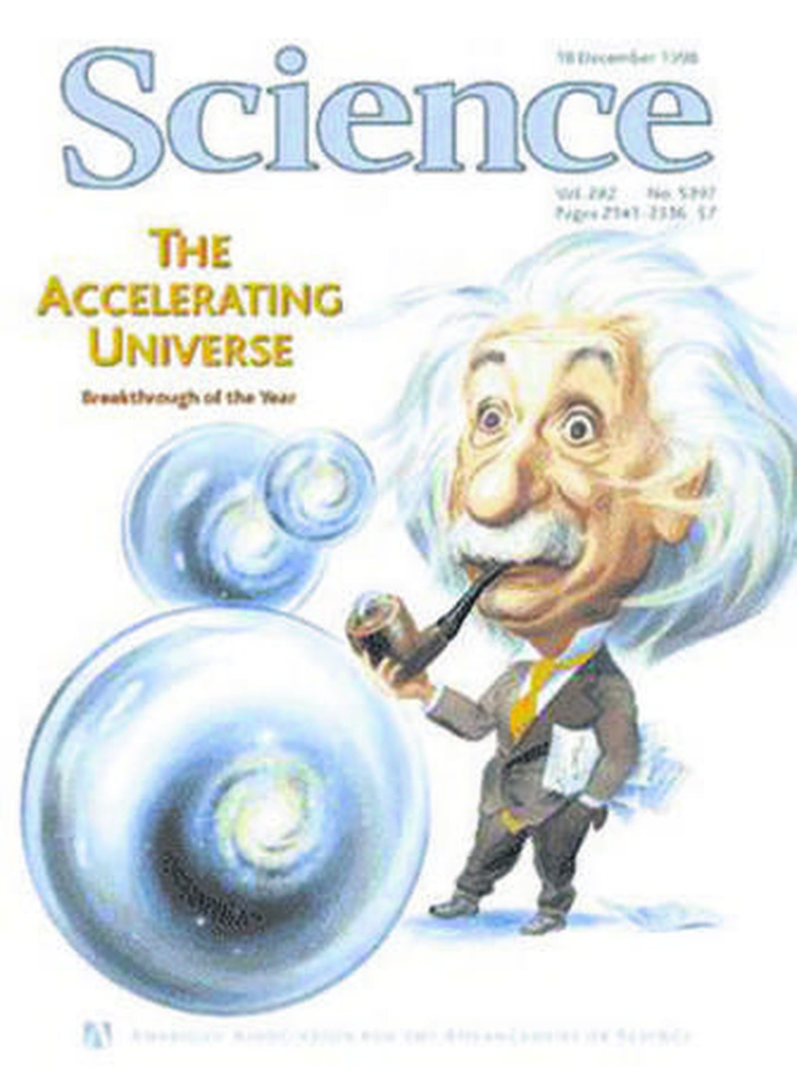Portada de Science de 1998 en la que se destacaba el hallazgo de la expansión.